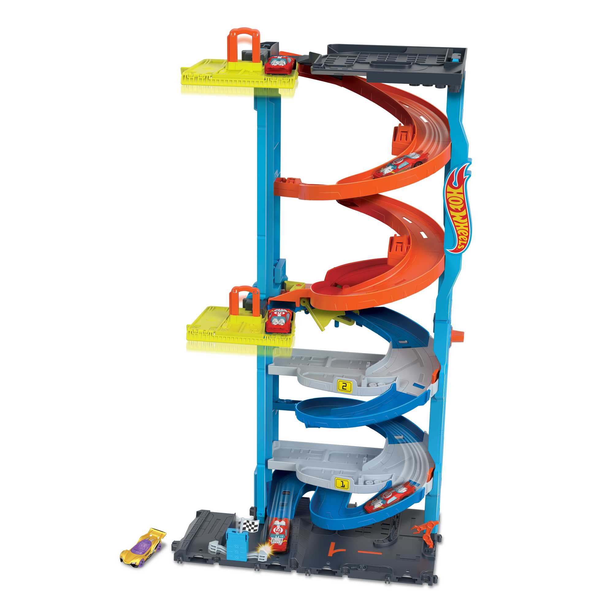 Hot Wheels City Pista de Juguete Torre de Carreras con Doble Altura - Image 3