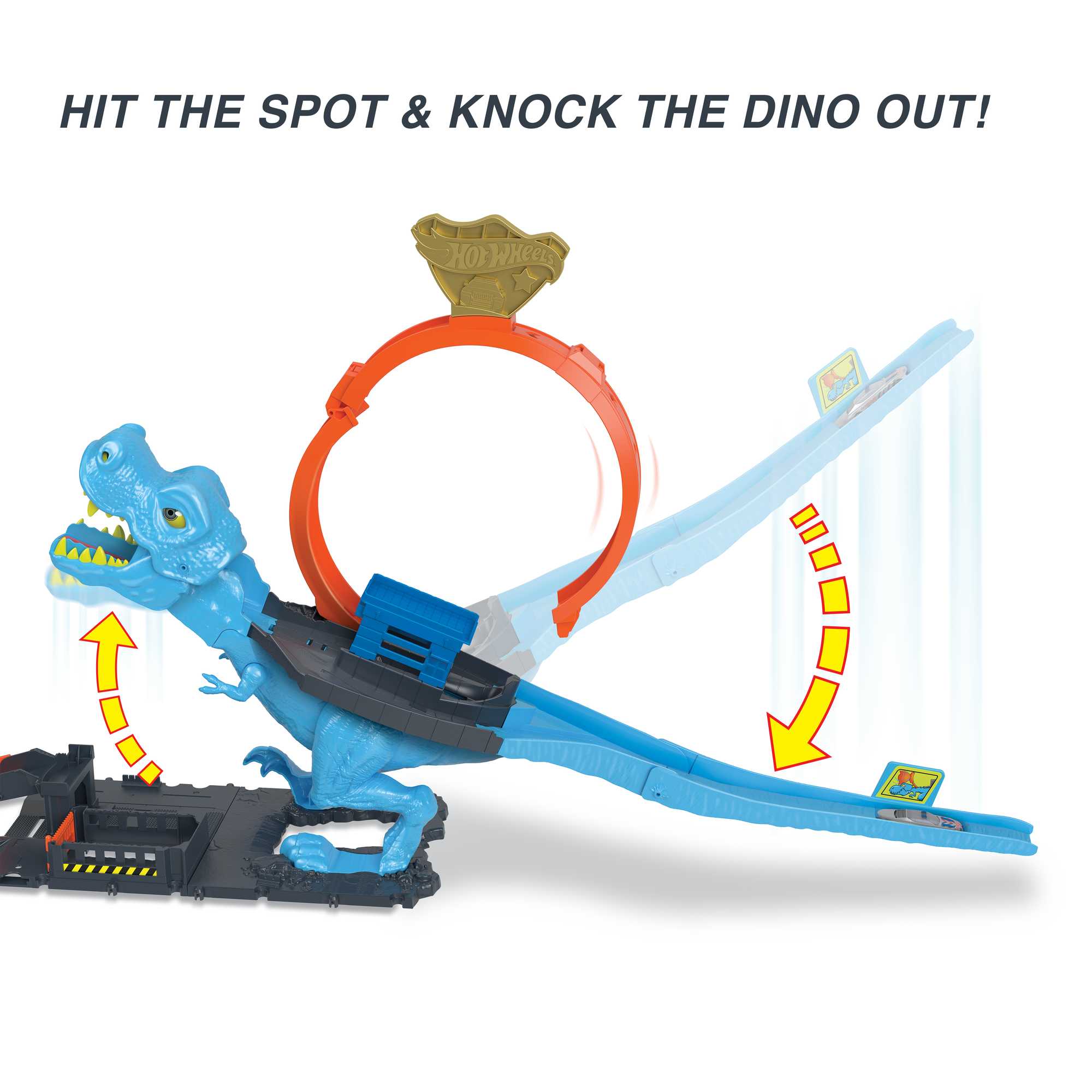 Hot Wheels City T-Rex Loop And Stunt Playset, Track Set With 1 Toy Car - Image 5