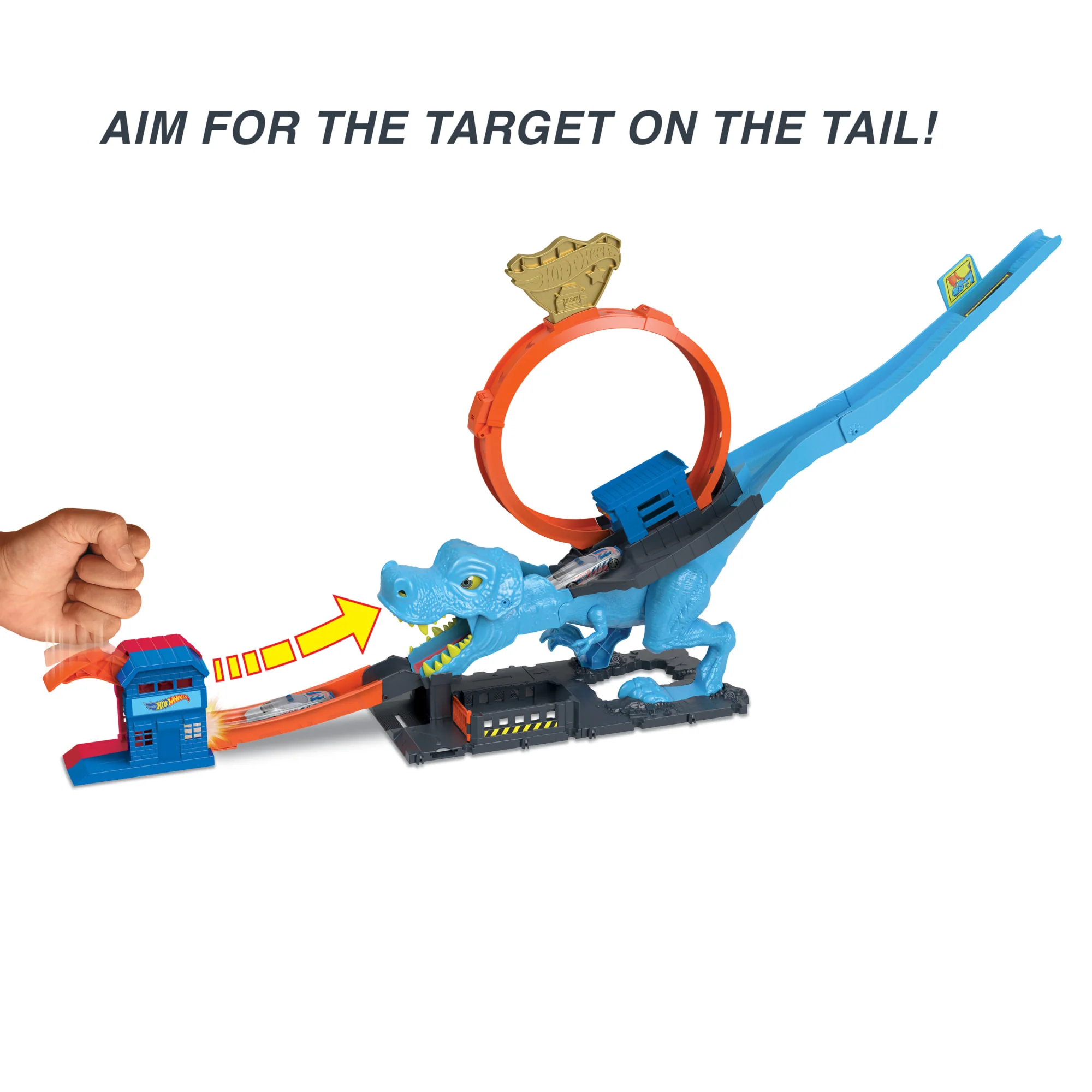 Hot Wheels City Track Set With 1 Toy Car, T-Rex Loop And Stunt Playset - Image 3