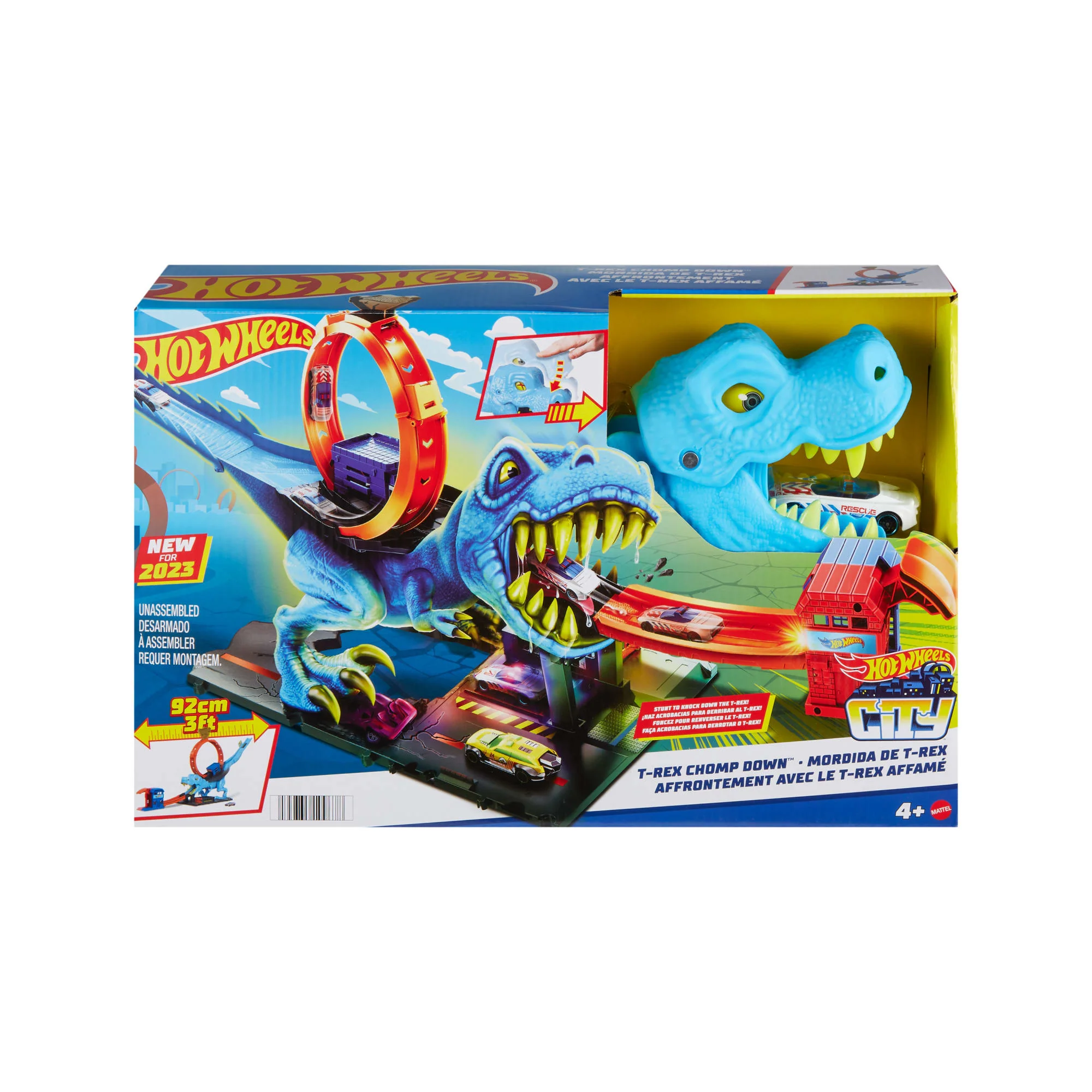 Hot Wheels City Track Set With 1 Toy Car, T-Rex Loop And Stunt Playset - Image 6