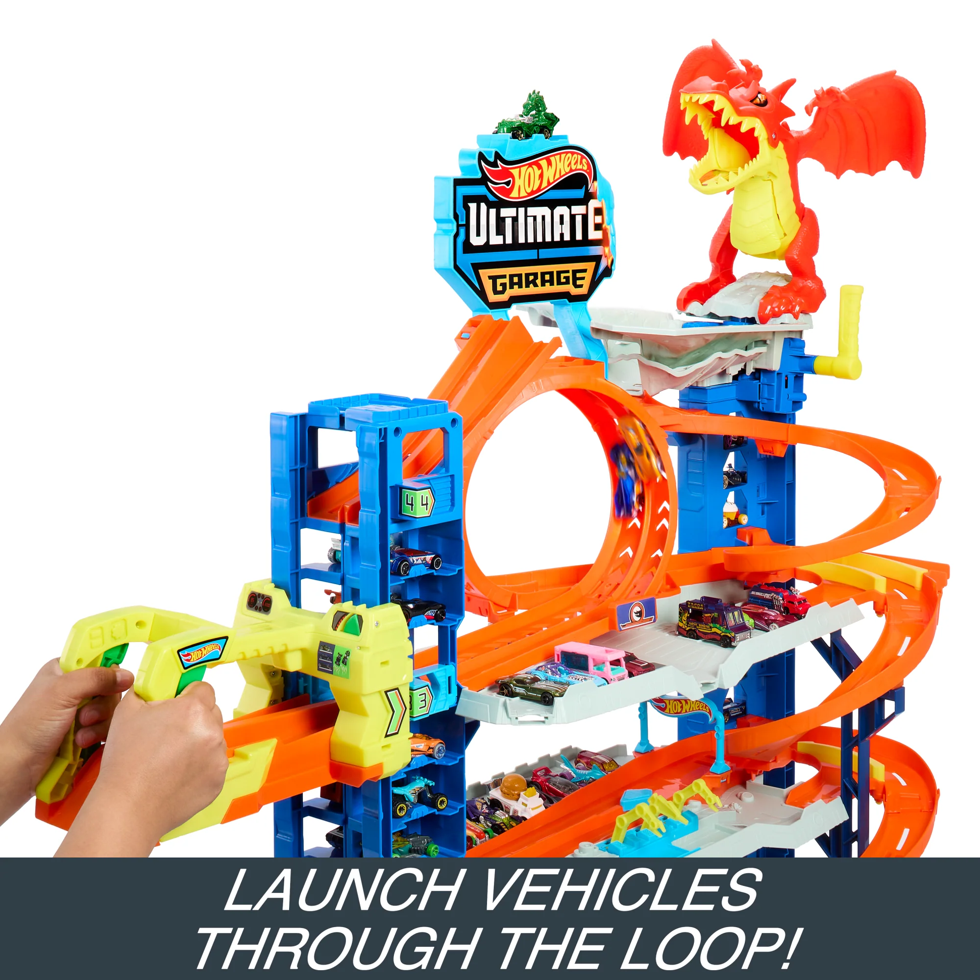 Hot Wheels City Ultimate Garage Playset From “Let's Race” With 2 Toy Cars & Storage For 50+ Cars - Image 5