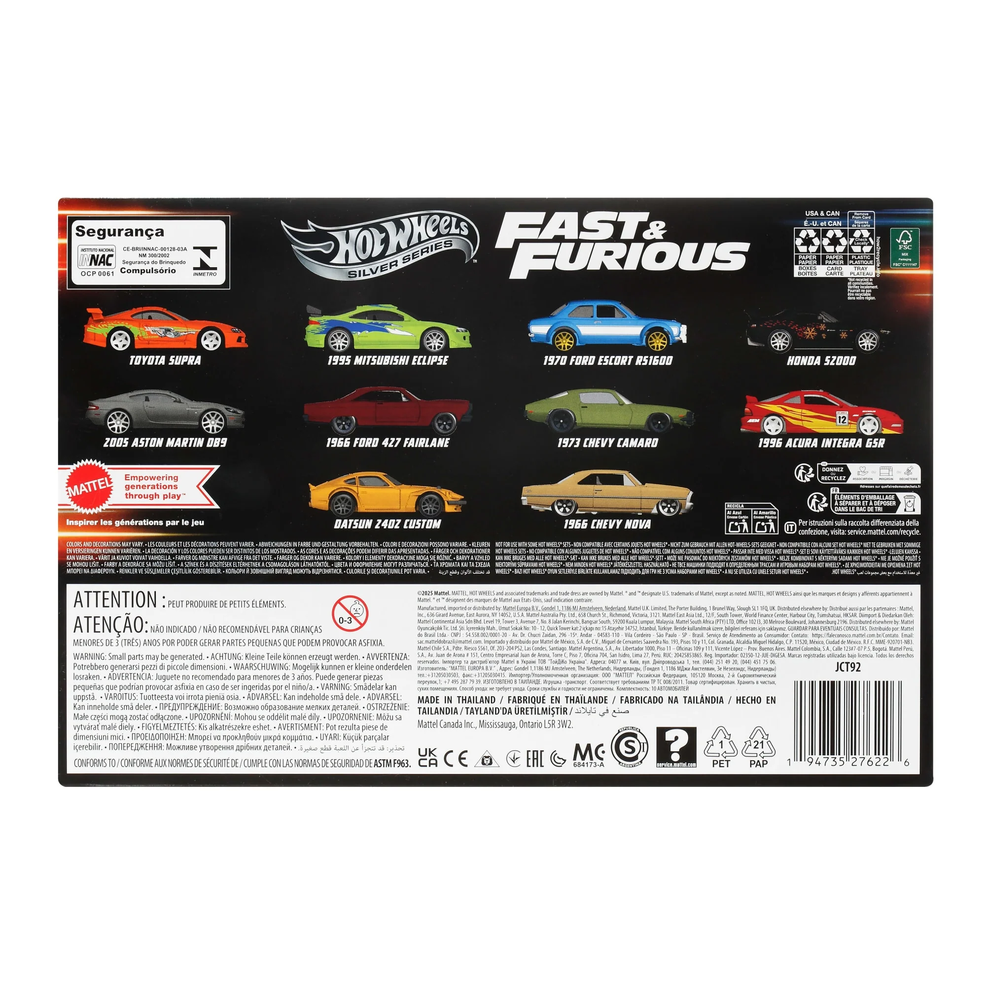 Hot Wheels Collector Vehículo de Colección Fast & Furious Paquete de 10 autos - Image 3