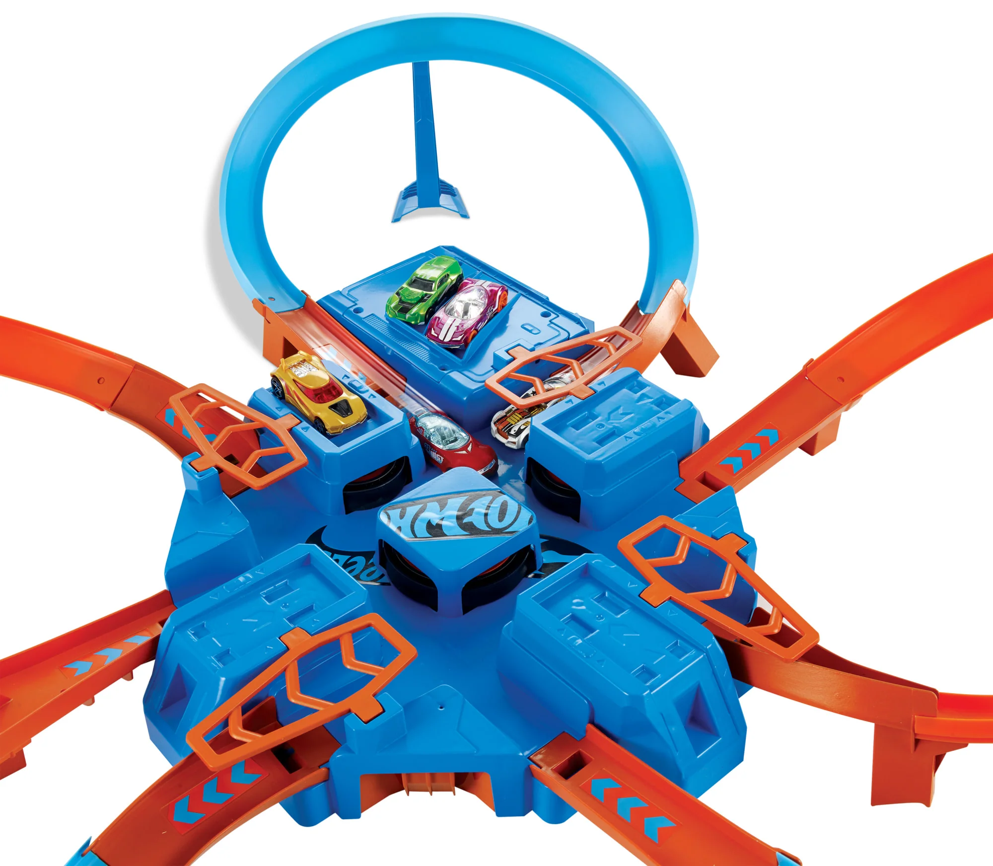 Hot Wheels Track Set With 1:64 Scale Toy Car, Criss-Cross Crash Track With Motorized Booster - Image 5