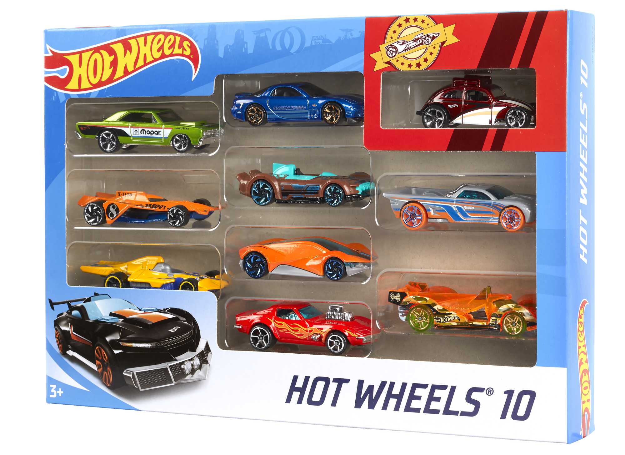 Hot Wheels Die Cast Basics Vehículo de Juguete Paquete de 10 Autos - Image 3
