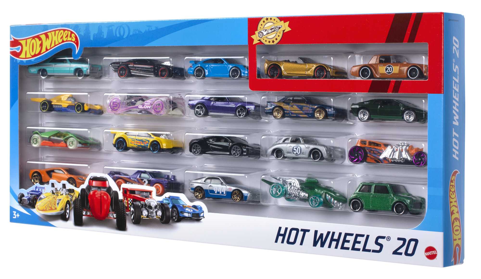 Hot Wheels Diecast Vehículo de Juguete Paquete Sorpresa de 20 Autos