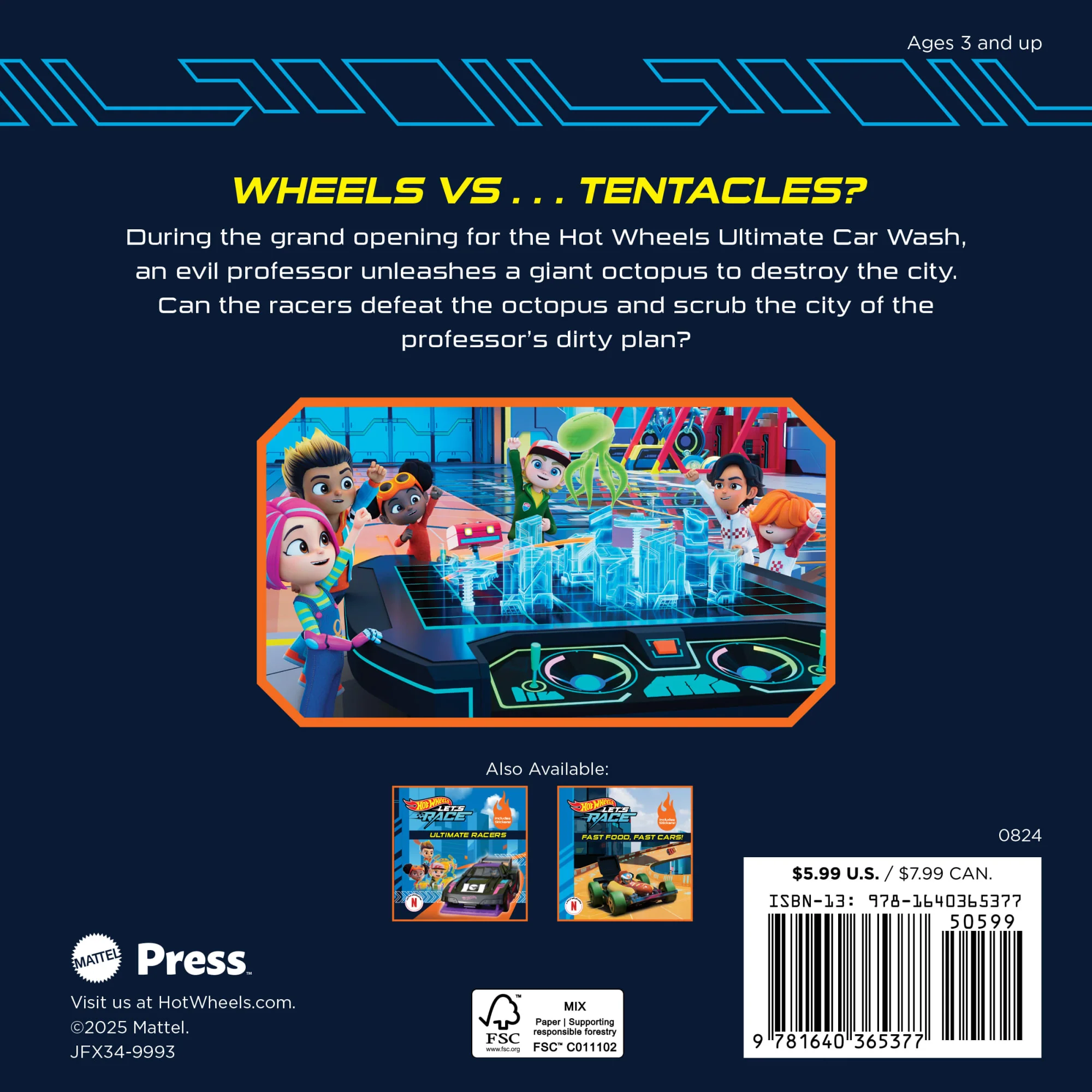 Hot Wheels Let's Race: Attack Of The Giant Octopus Paperback Book With Stickers, Based On The Series - Image 2