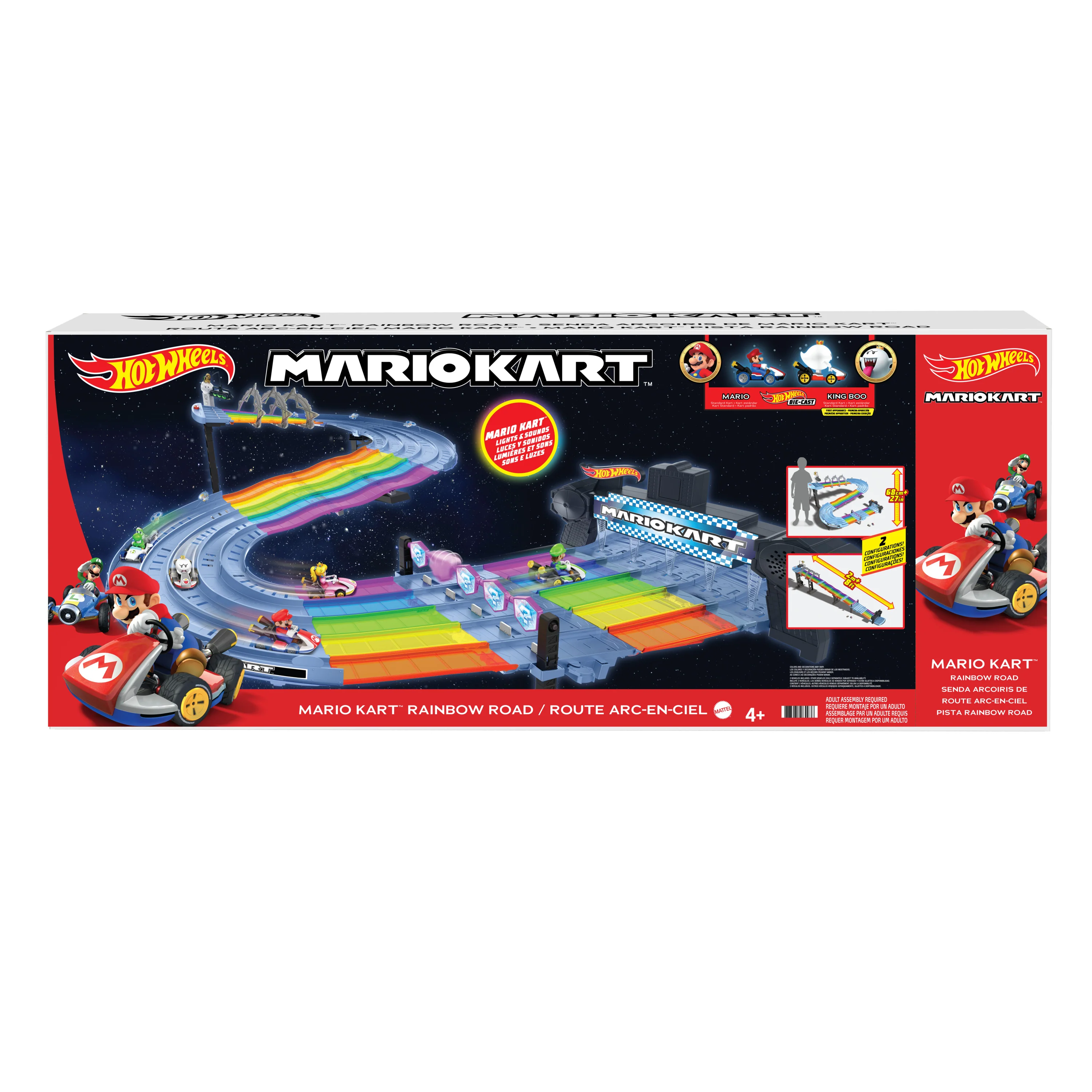 Hot Wheels Mario Kart Pista de Brinquedo Rainbow Road - Image 6