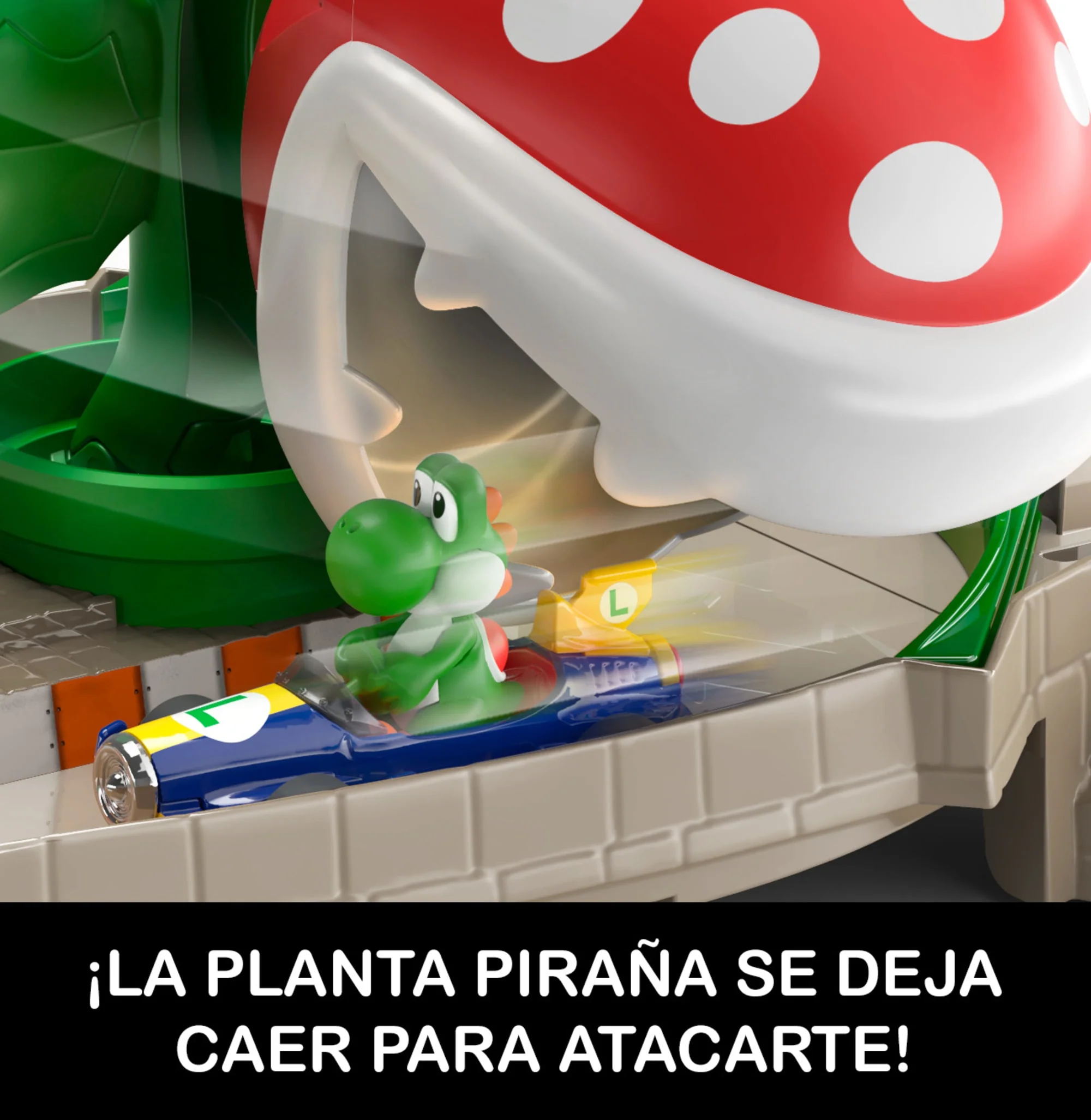 Hot Wheels Mario Kart Pista de Juguete Planta Piraña - Image 3