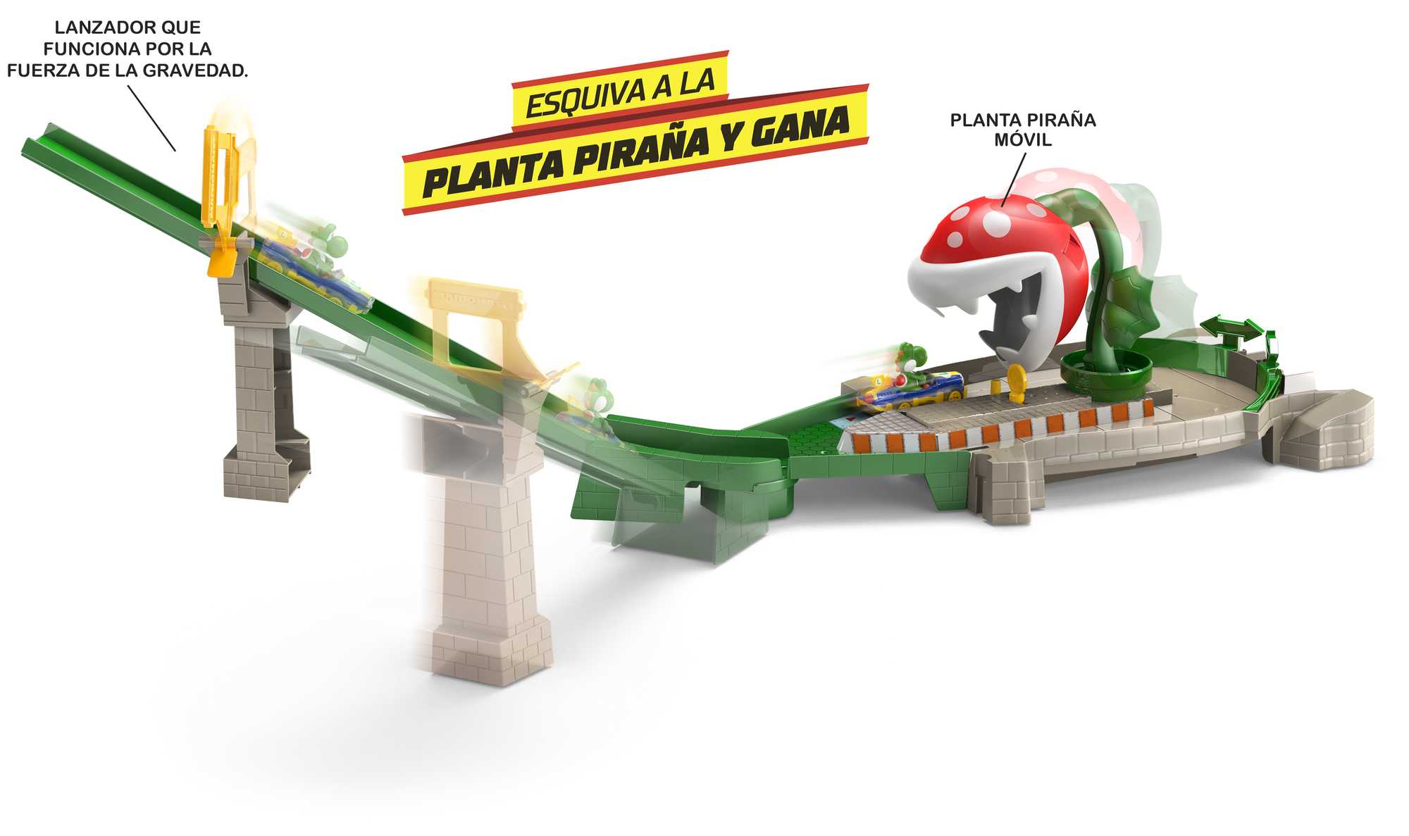 Hot Wheels Mario Kart Pista de Juguete Planta Piraña - Image 4