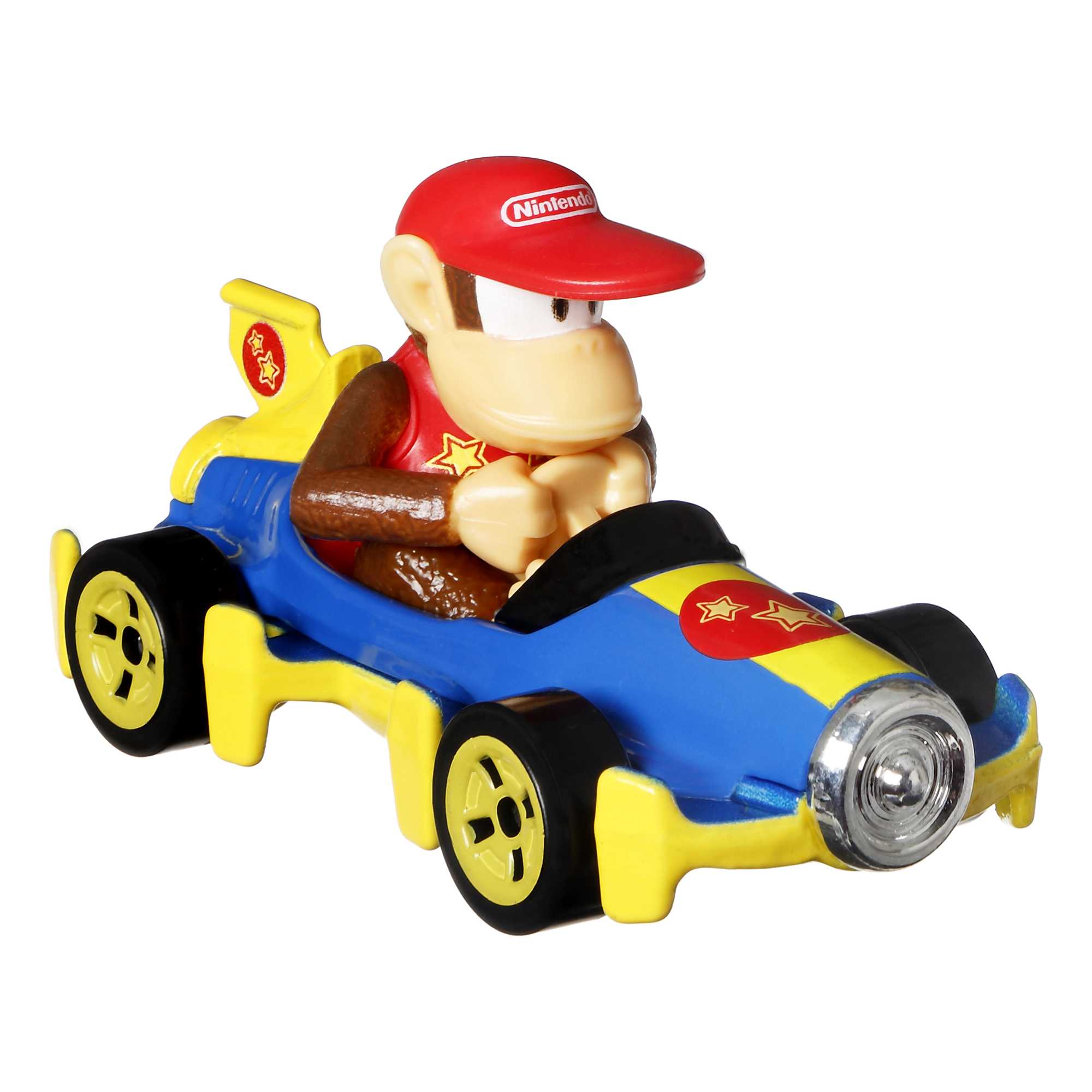 Hot Wheels Mario Kart Vehículo de Juguete Paquete de 4 con Diddy Kong, Waluigi, Toad y Yoshi azul - Image 5