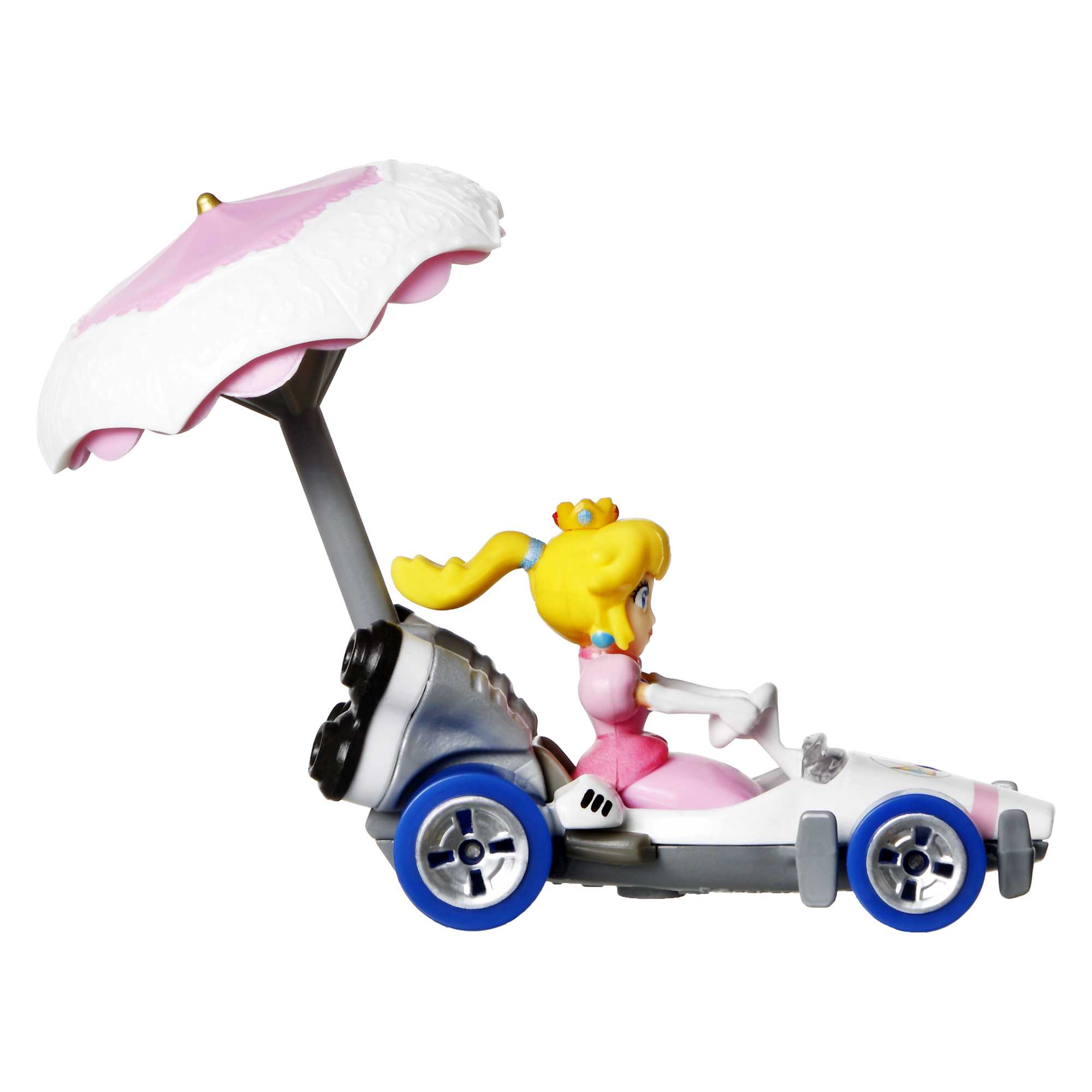 Hot Wheels Mario Kart Vehículo de Juguete Princesa Peach B-Dasher con Peach Parasol - Image 3