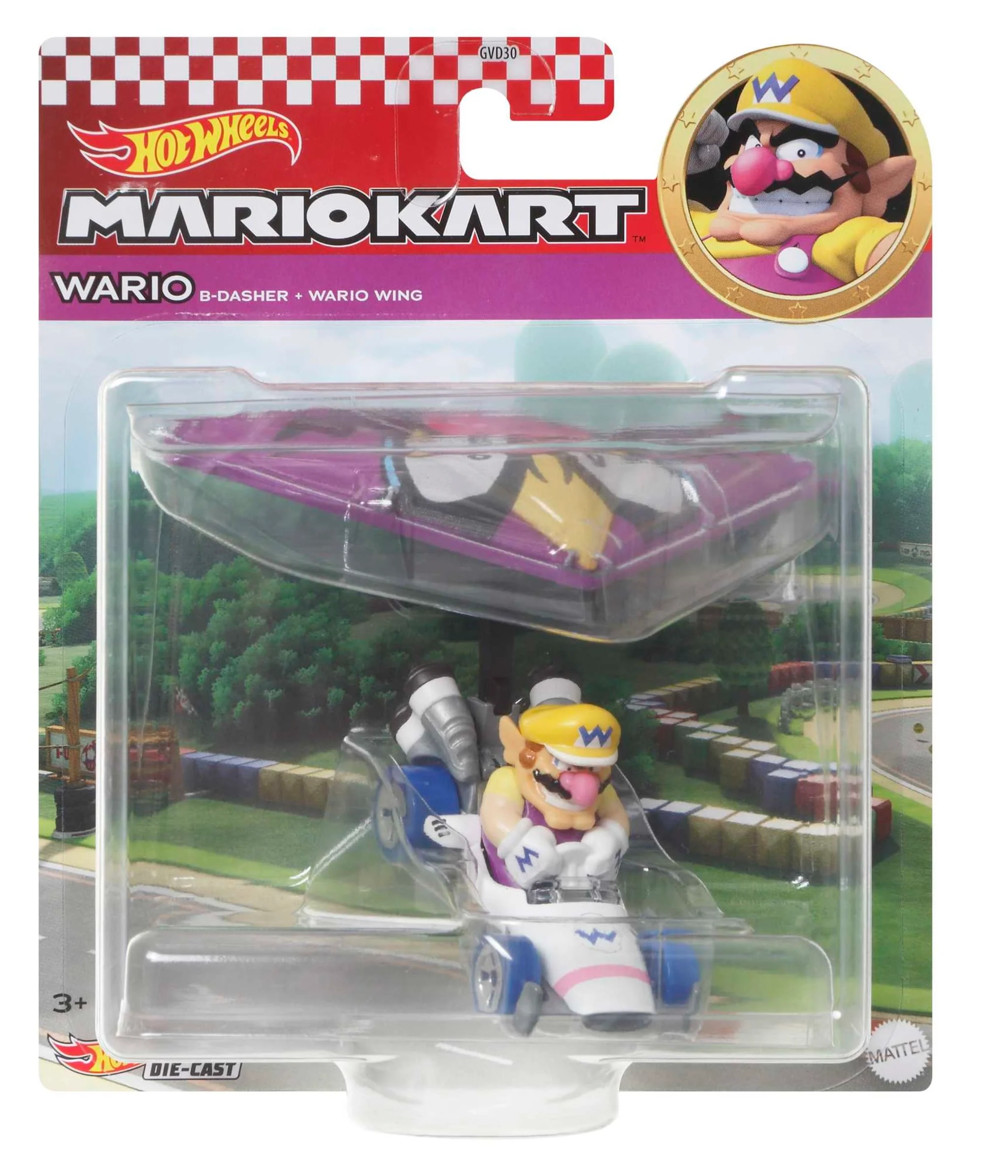 Hot Wheels Mario Kart Vehículo de Juguete Waluigi B-Dasher con Wario Wing - Image 5