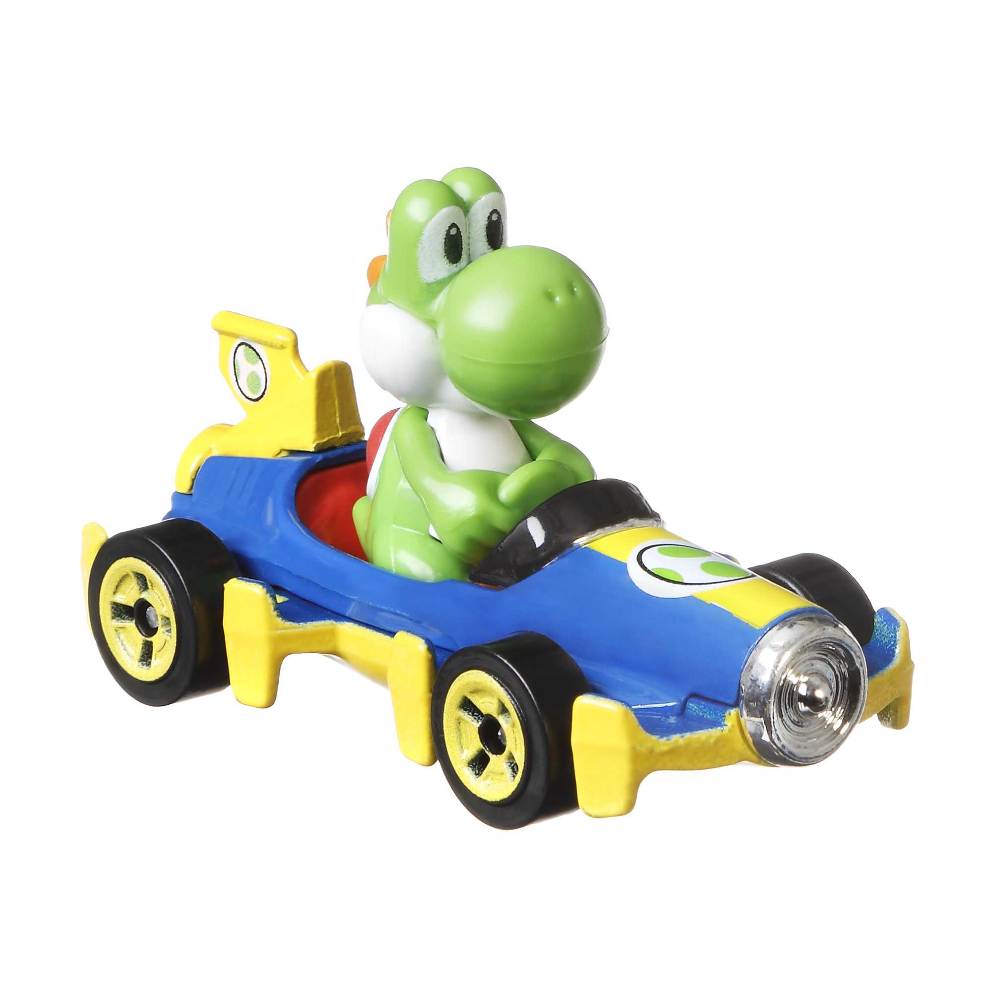 Hot Wheels Mario Kart Vehículo de Juguete Yoshi Mach 8