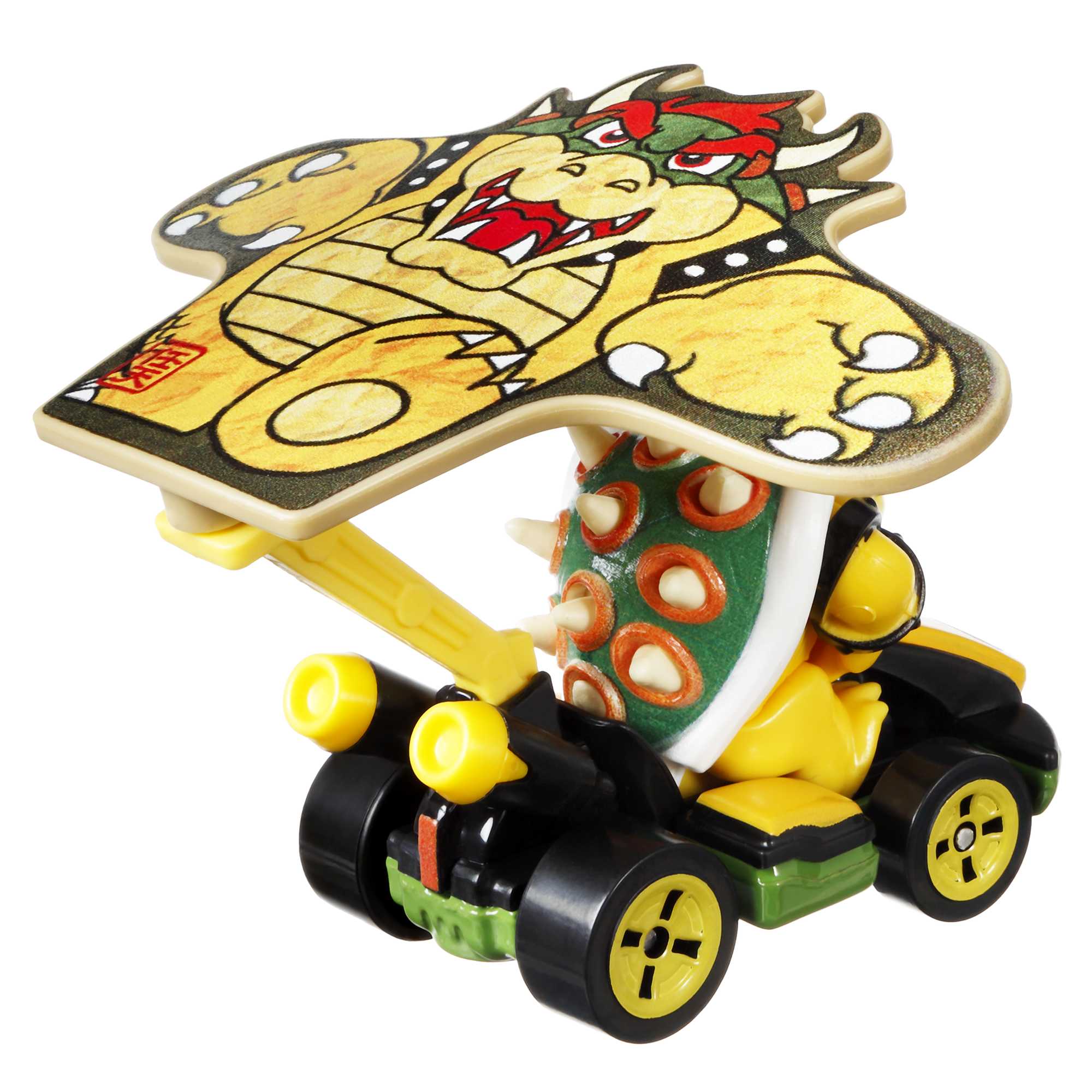Hot Wheels Mario Kart Veículo de Brinquedo Bowser Padrão Kart com Paraquedas - Image 3