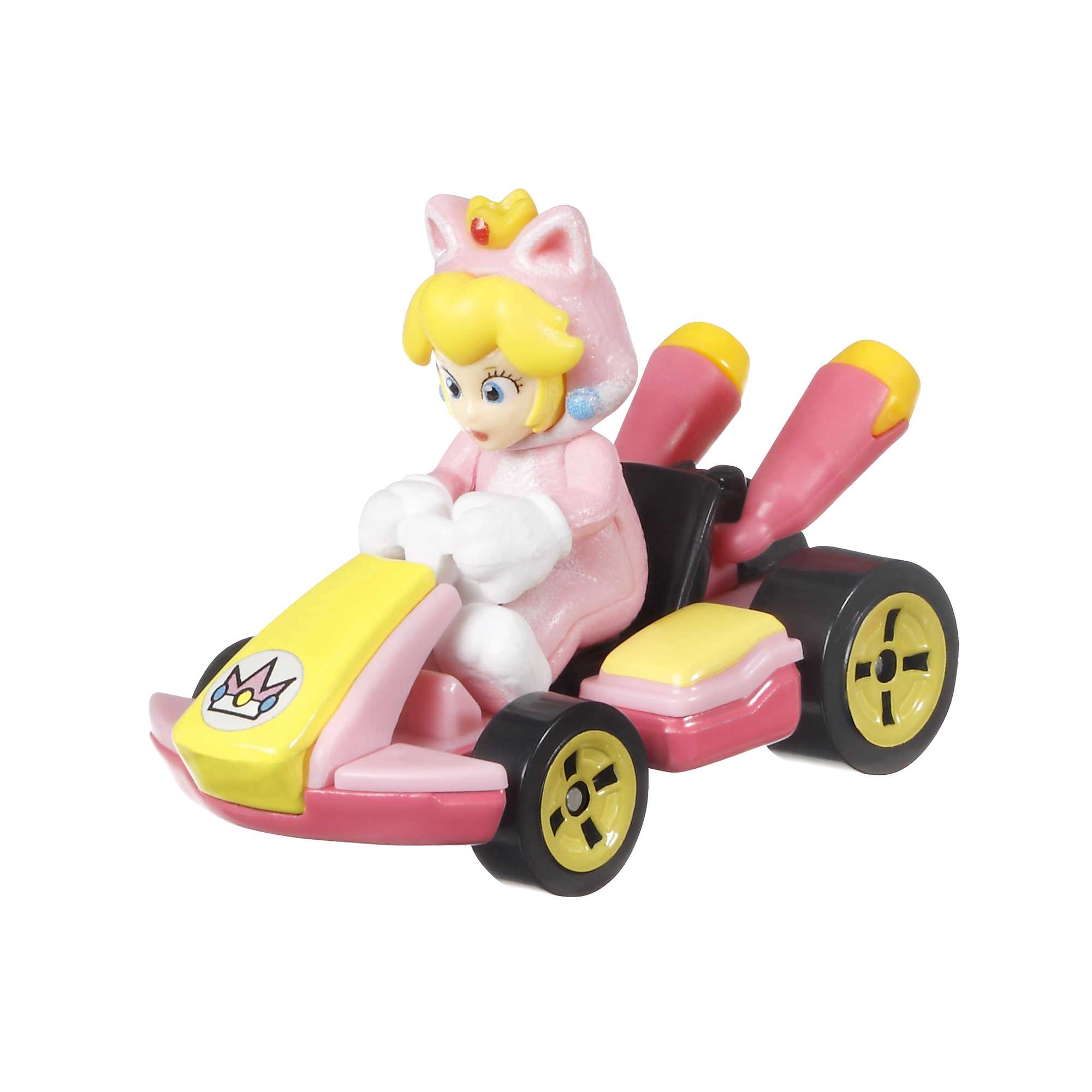Hot Wheels Mario Kart Veículo de Brinquedo Cat Peach Standard Kart