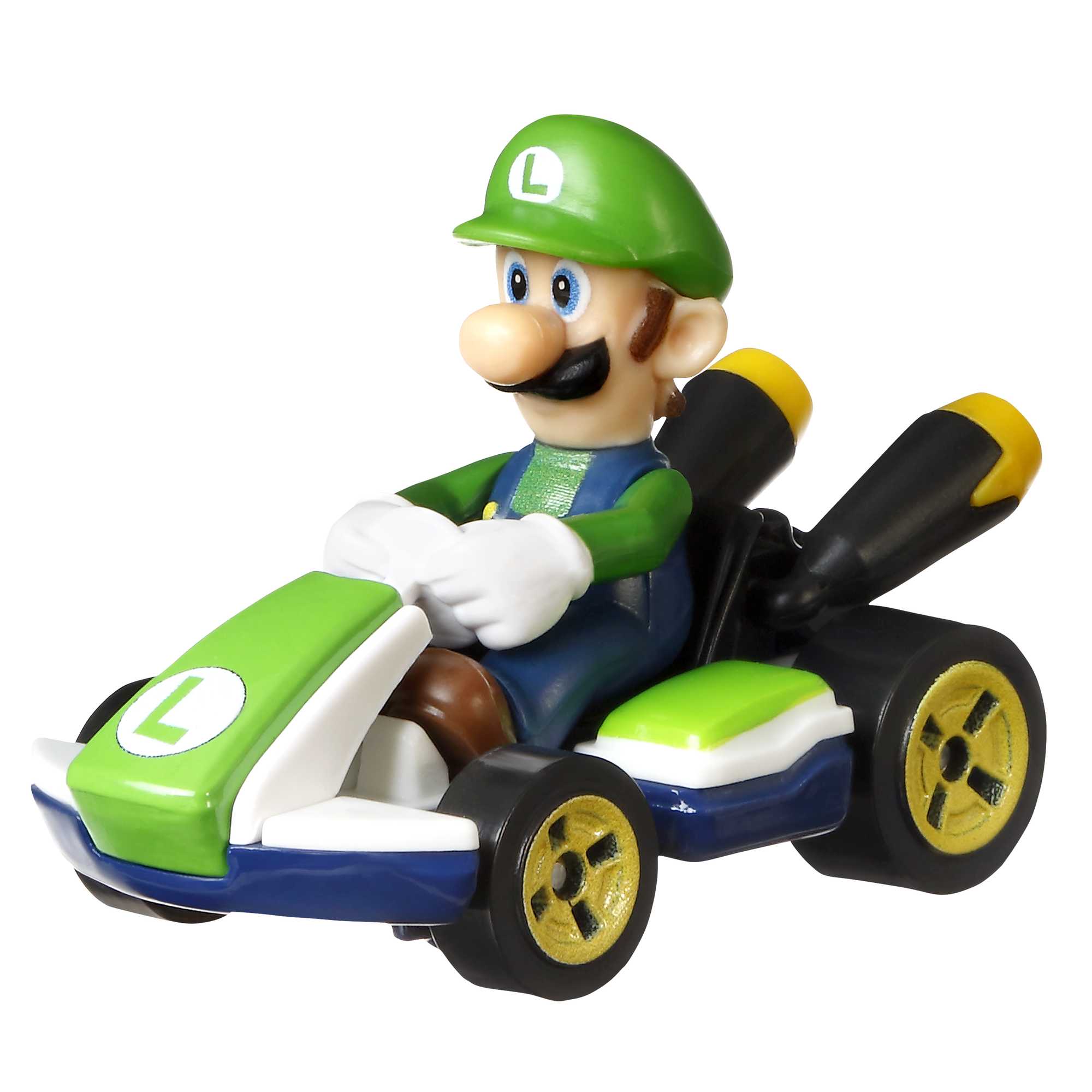 Hot Wheels Mario Kart Veículo de Brinquedo Kart Padrão Luigi