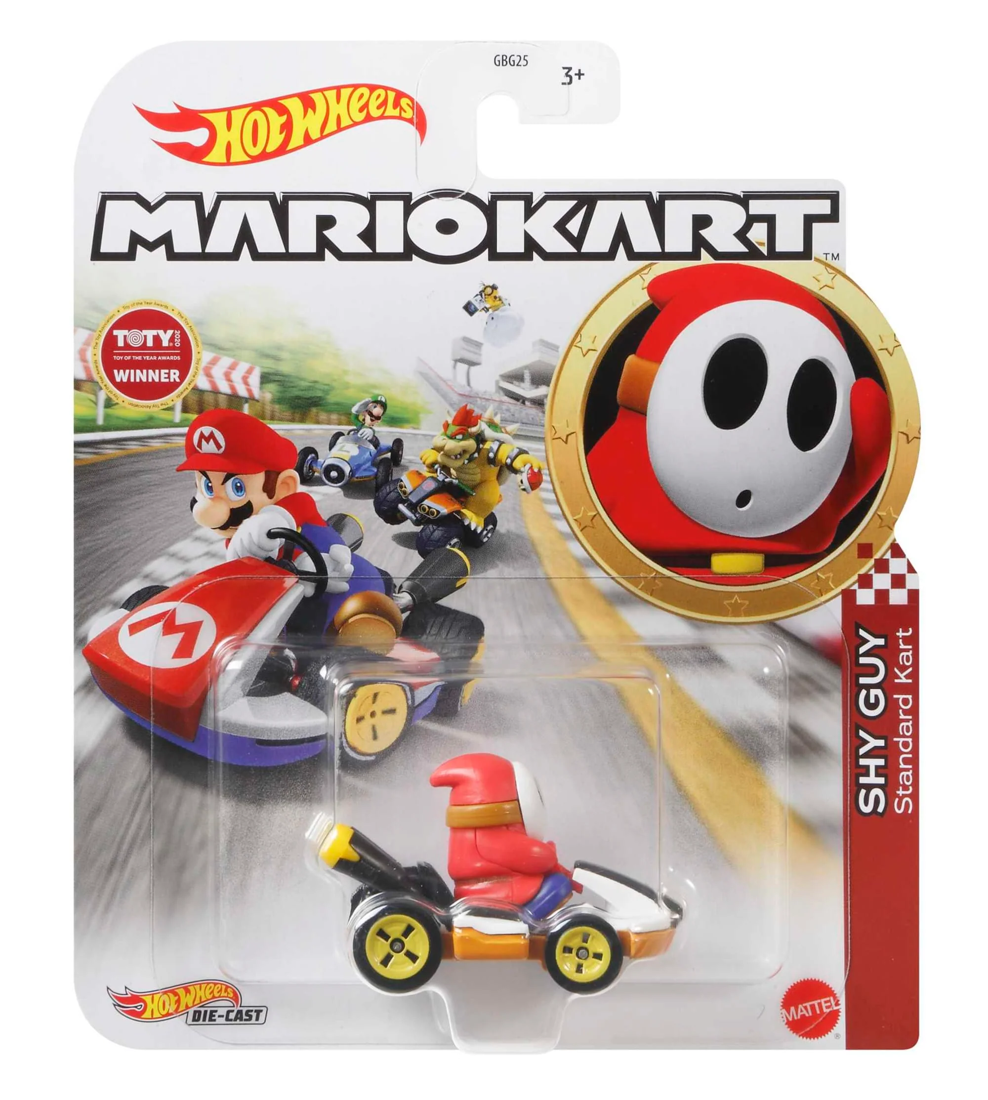 Hot Wheels Mario Kart Veículo de Brinquedo Kart Padrão Shy Guy - Image 4
