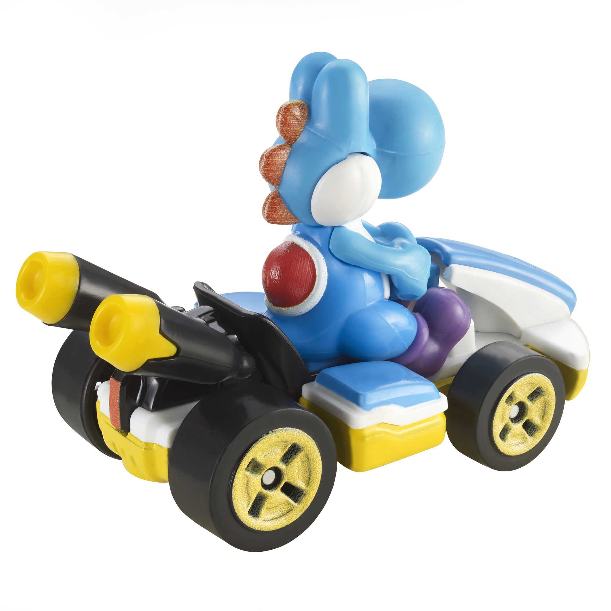 Hot Wheels Mario Kart Veículo de Brinquedo Kart Padrão Yoshi Azul Claro - Image 4