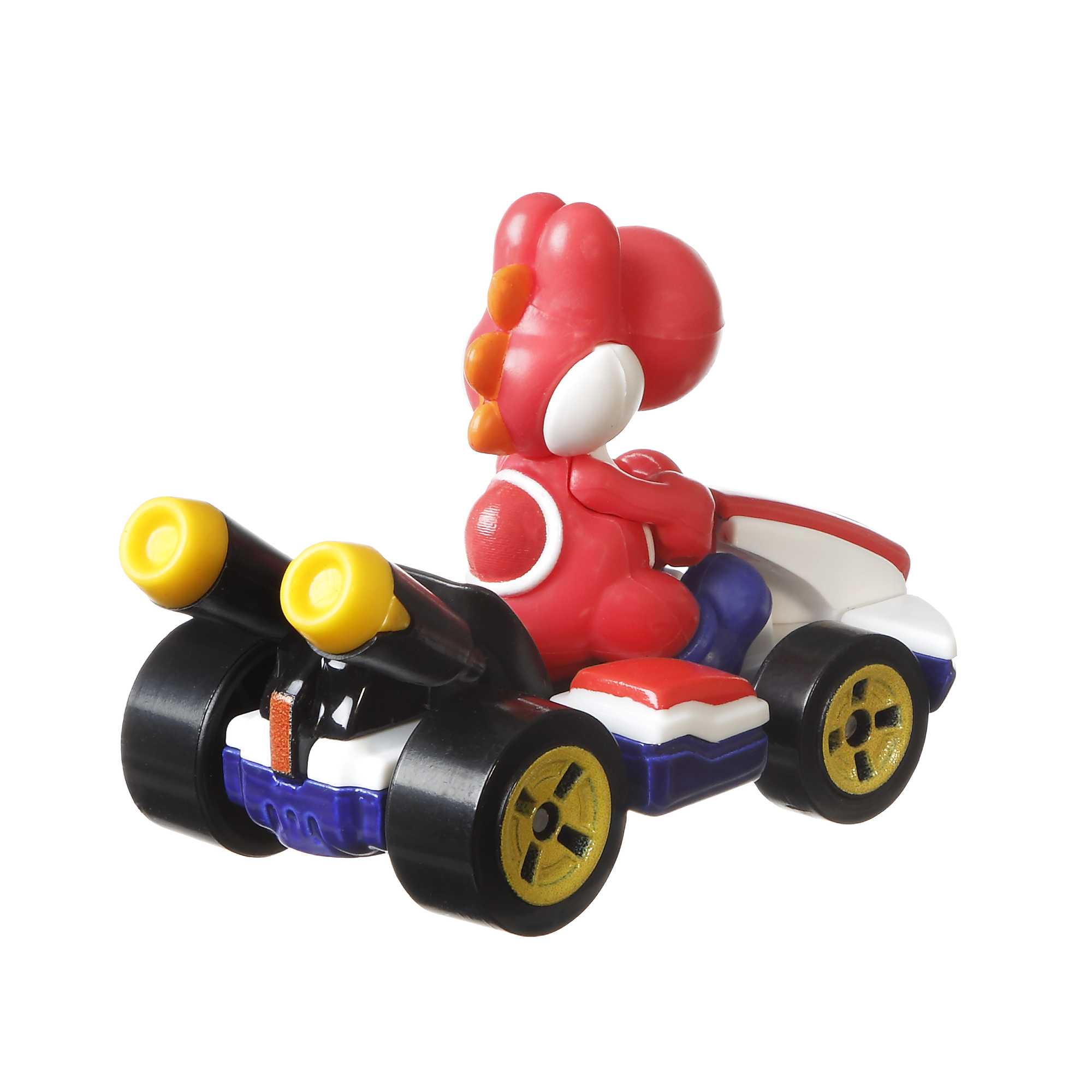 Hot Wheels Mario Kart Veículo de Brinquedo Kart Padrão Yoshi Vermelho - Image 3