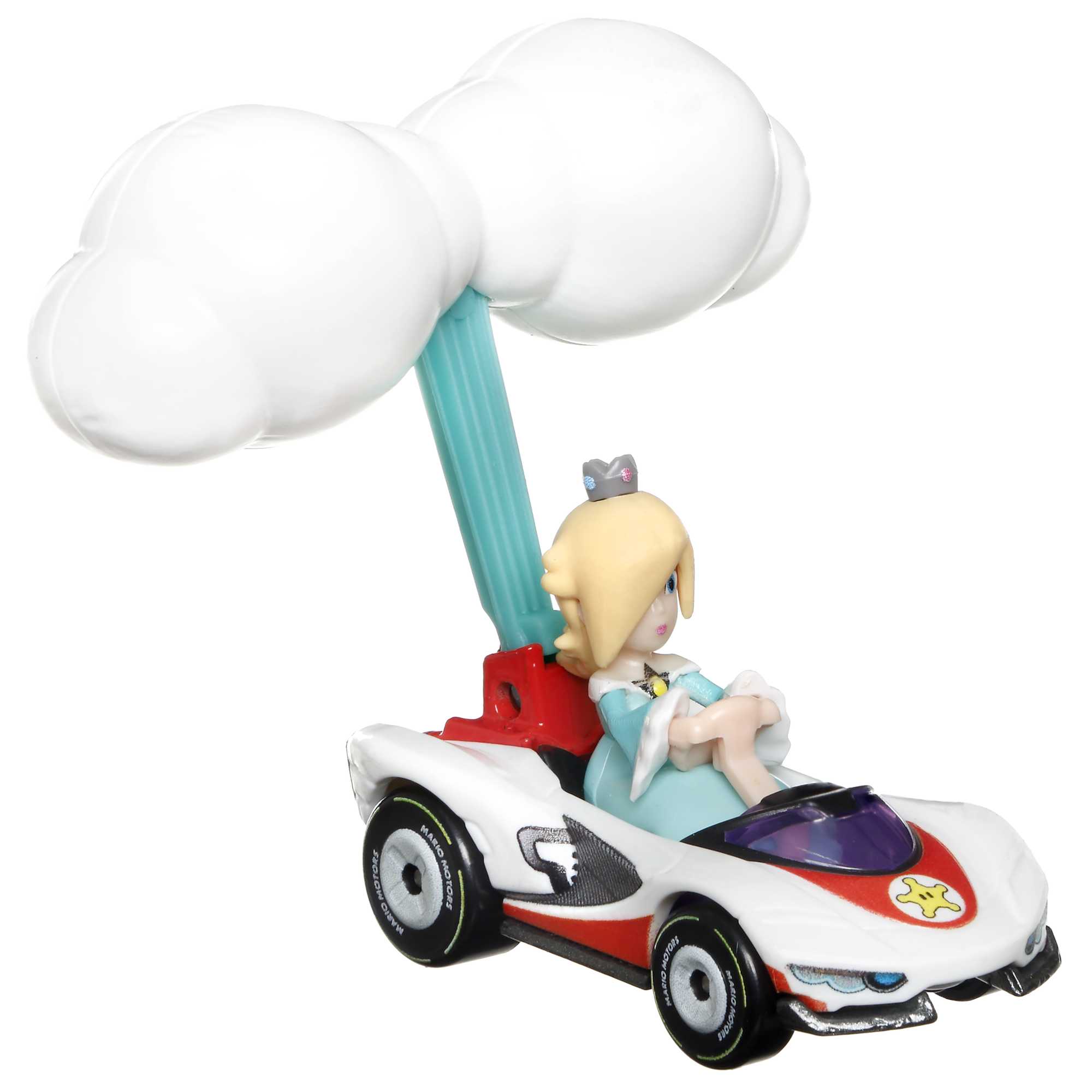 Hot Wheels Mario Kart Veículo de Brinquedo Rosalina P-Wing com Cloud Glider