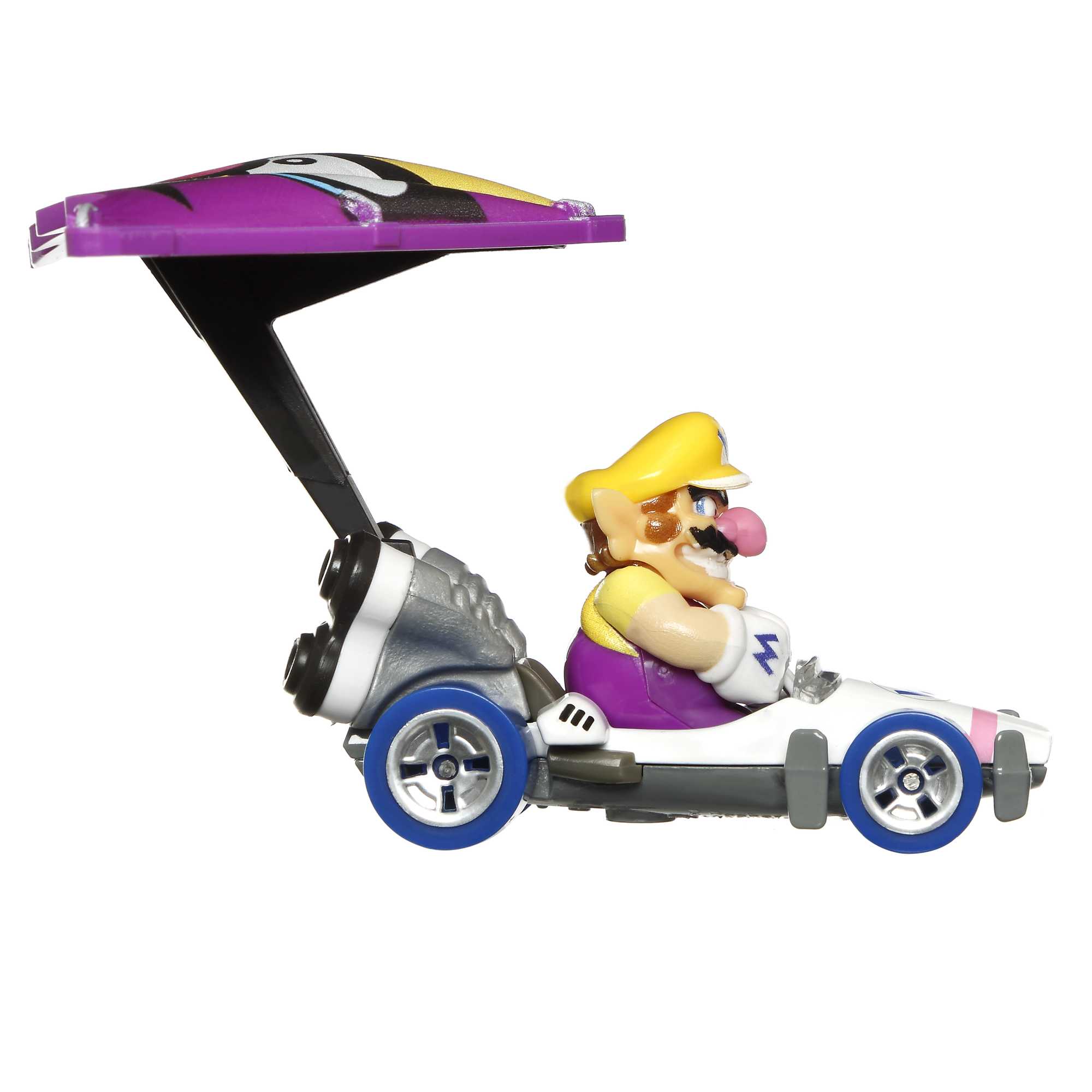 Hot Wheels Mario Kart Veículo de Brinquedo Waluigi B-Dasher com Wario Wing - Image 4