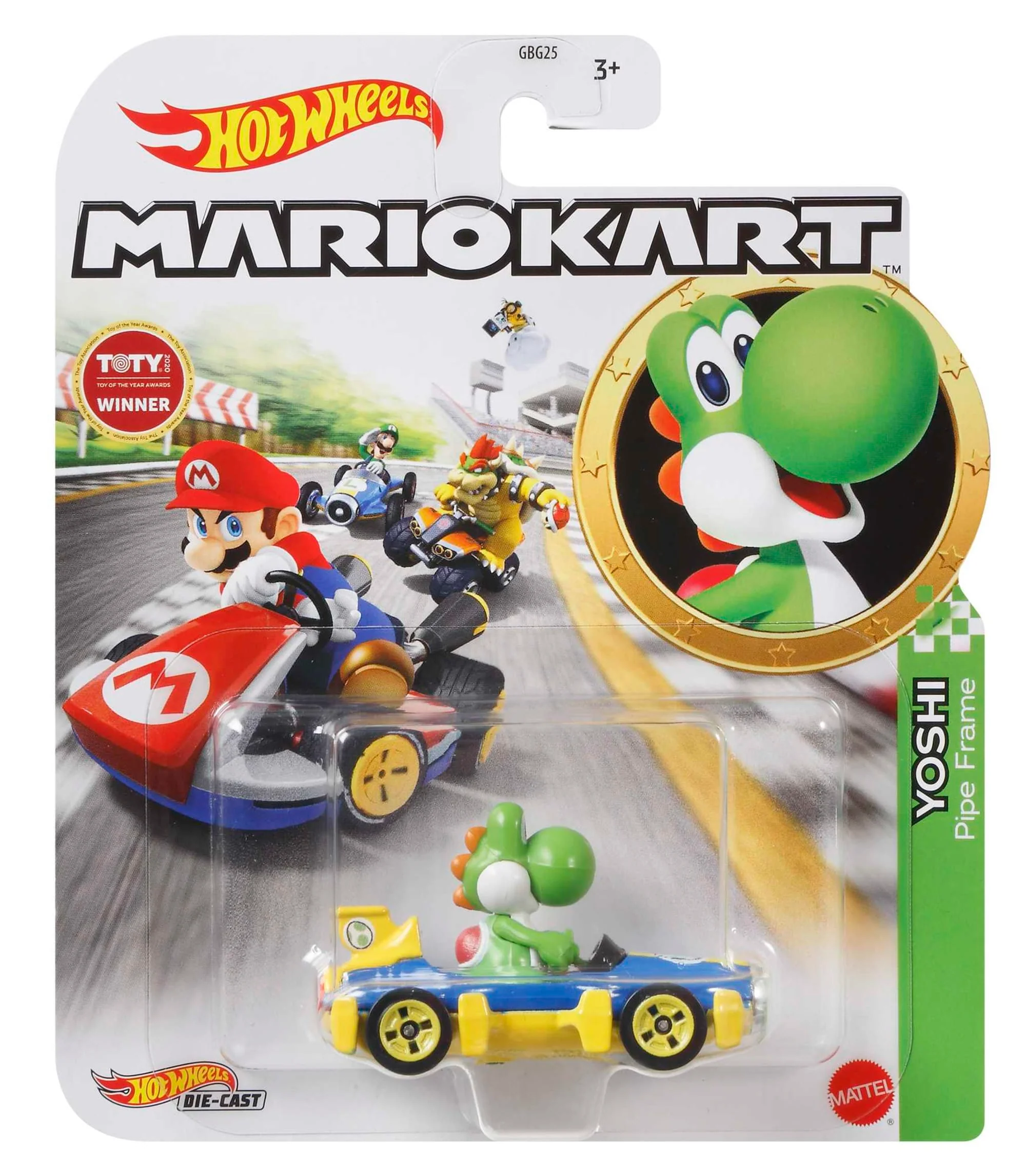 Hot Wheels Mario Kart Veículo de Brinquedo Yoshi Match - Image 4