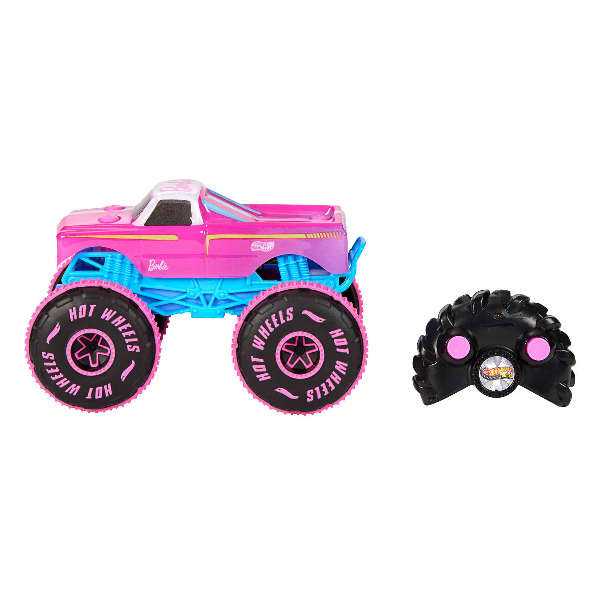 Hot Wheels Monster Trucks 1:24 Scale Barbie RC Toy Vehicle, Battery-Powered Remote-Control Truck - Image 3