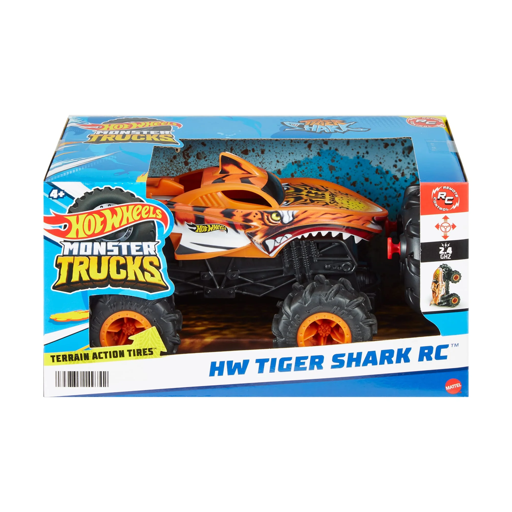 Hot Wheels RC Monster Trucks HW Tiger Shark RC in 1:24 Scale, Remote-Control Toy Truck - Image 6