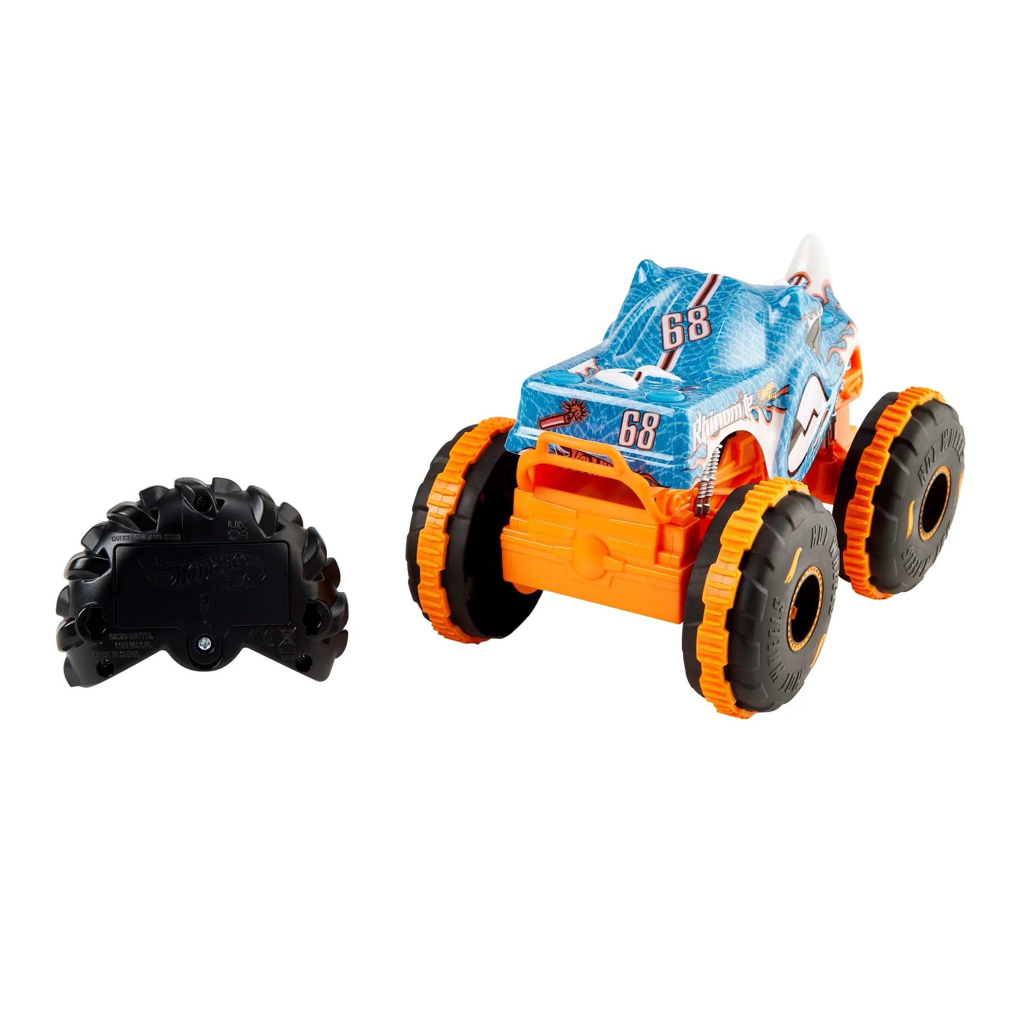 Hot Wheel RC Monster Trucks Rhinomite in 1:24 Scale, Battery-Powered Remote-Control Toy Truck - Image 3