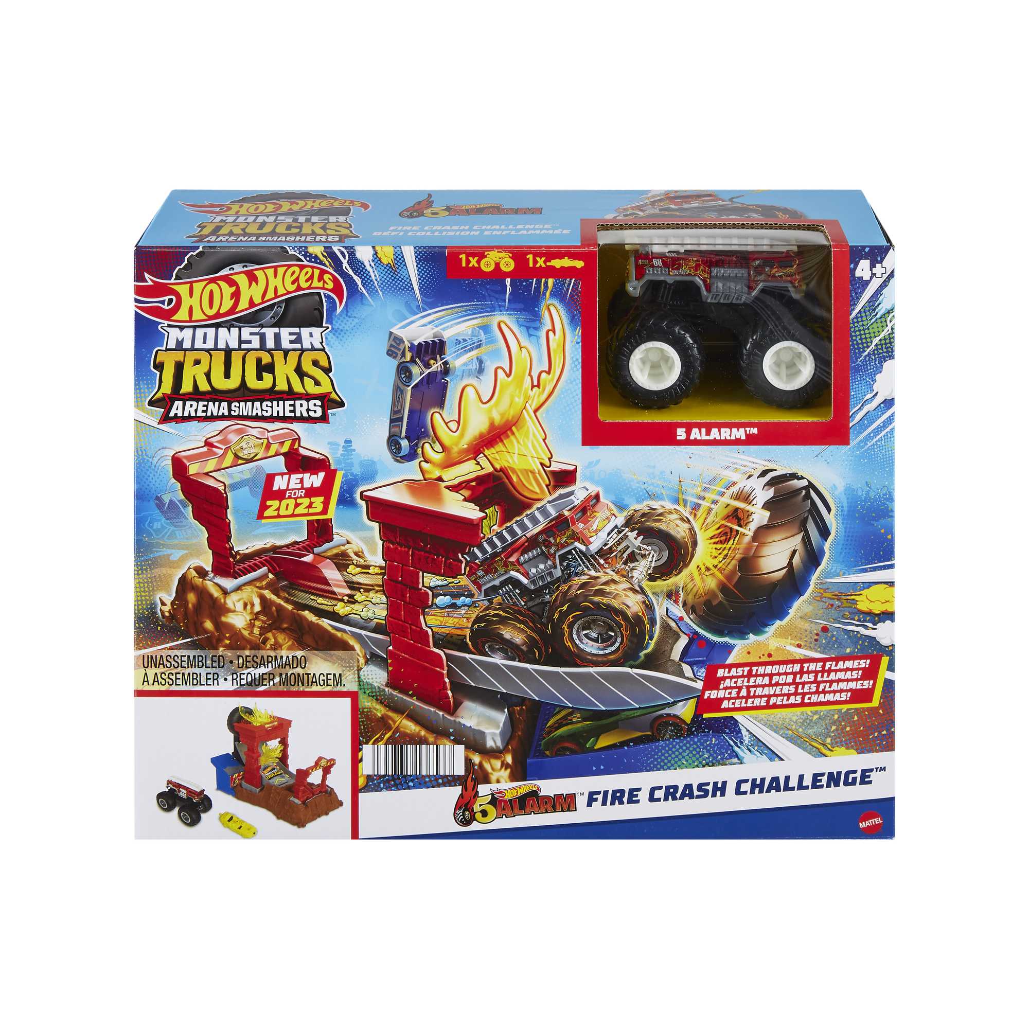 Hot Wheels Monster Trucks Arena Smashers™ 5-Alarm Fire Crash Challenge™ Playset - Image 4