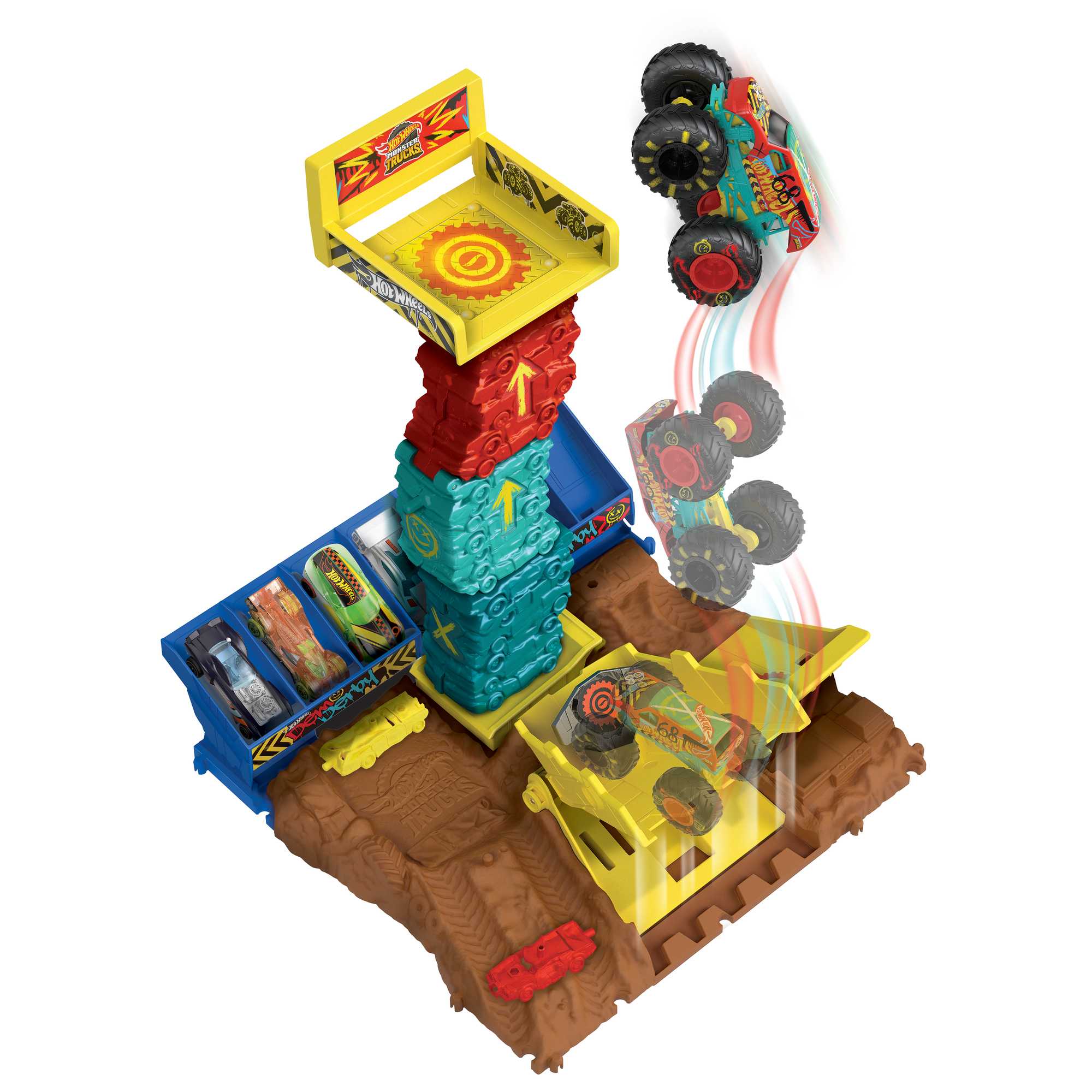 Hot Wheels Monster Trucks, Arena Smashers Demo Derby Car Jump Challenge - Image 4