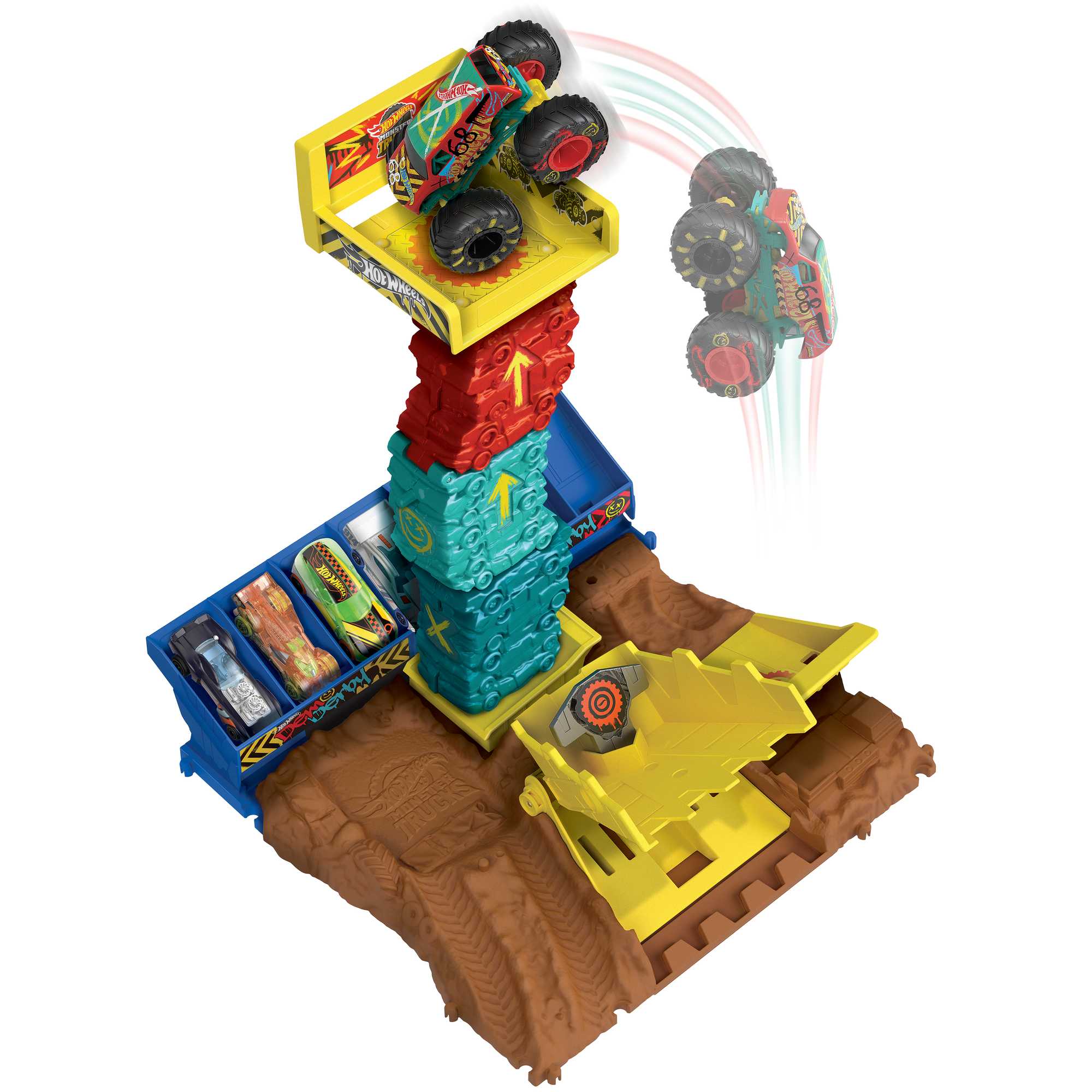 Hot Wheels Monster Trucks, Arena Smashers Demo Derby Car Jump Challenge - Image 5