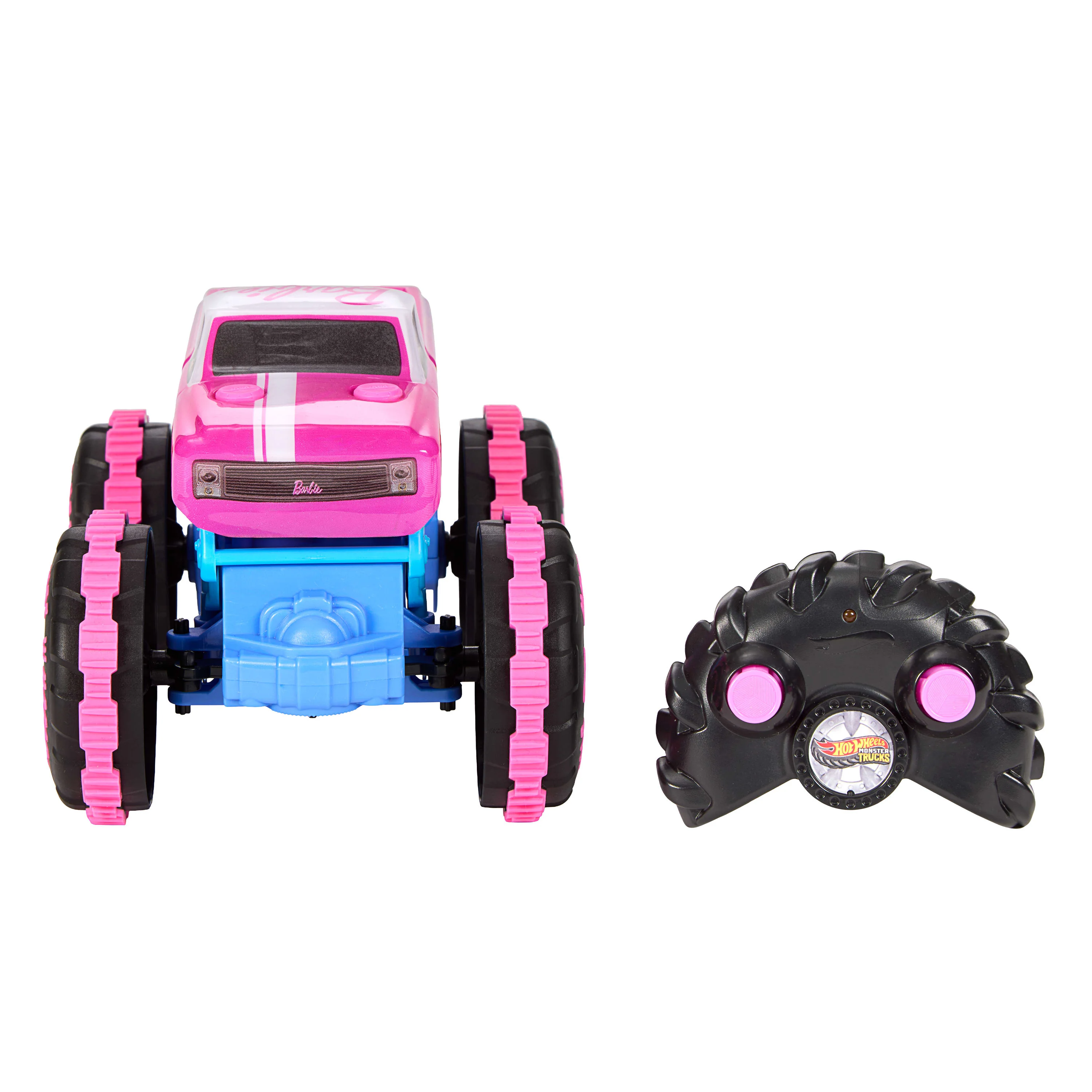 Hot Wheels Monster Trucks 1:24 Scale Barbie RC Toy Vehicle, Battery-Powered Remote-Control Truck - Image 4