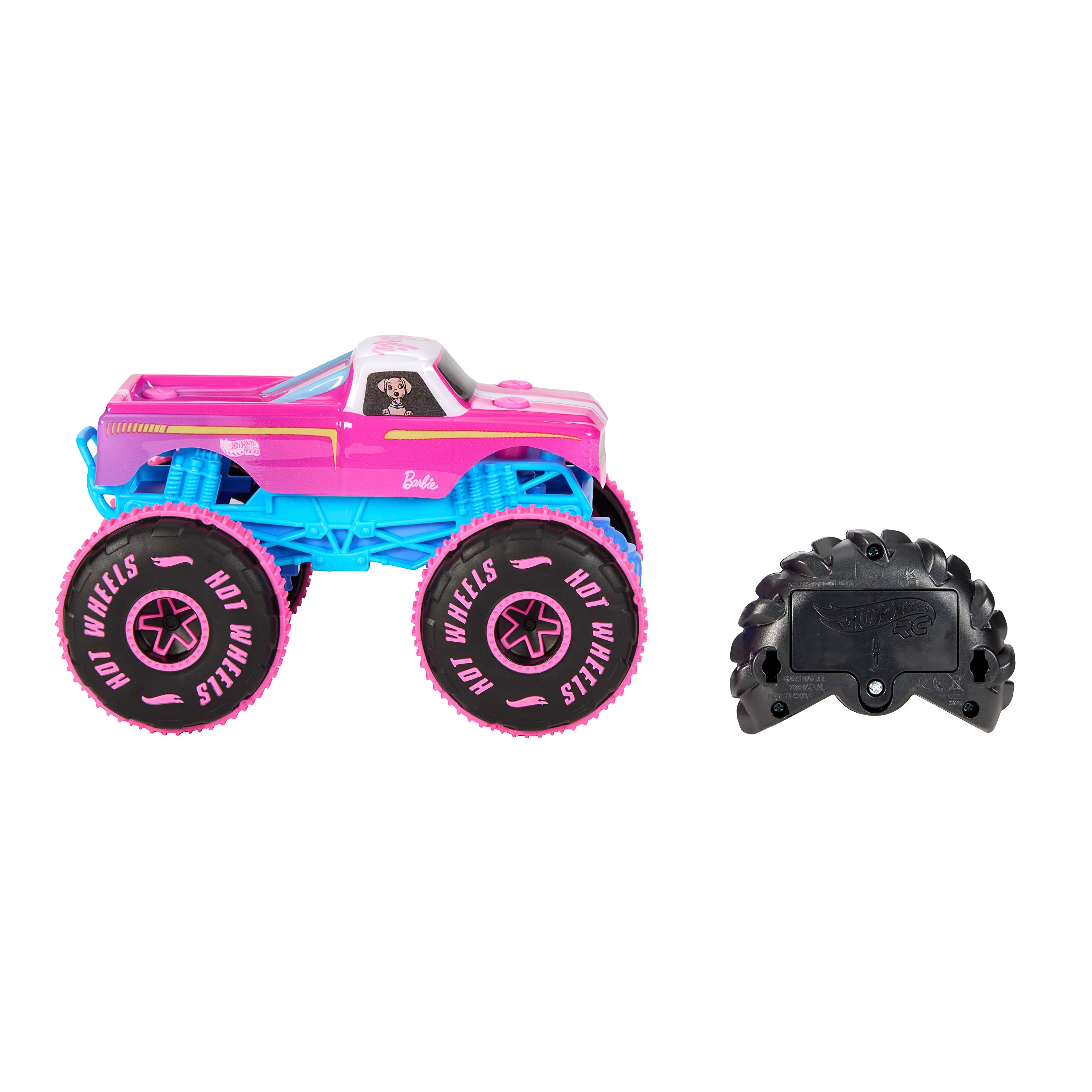 Hot Wheels Monster Trucks 1:24 Scale Barbie RC Toy Vehicle, Battery-Powered Remote-Control Truck - Image 6