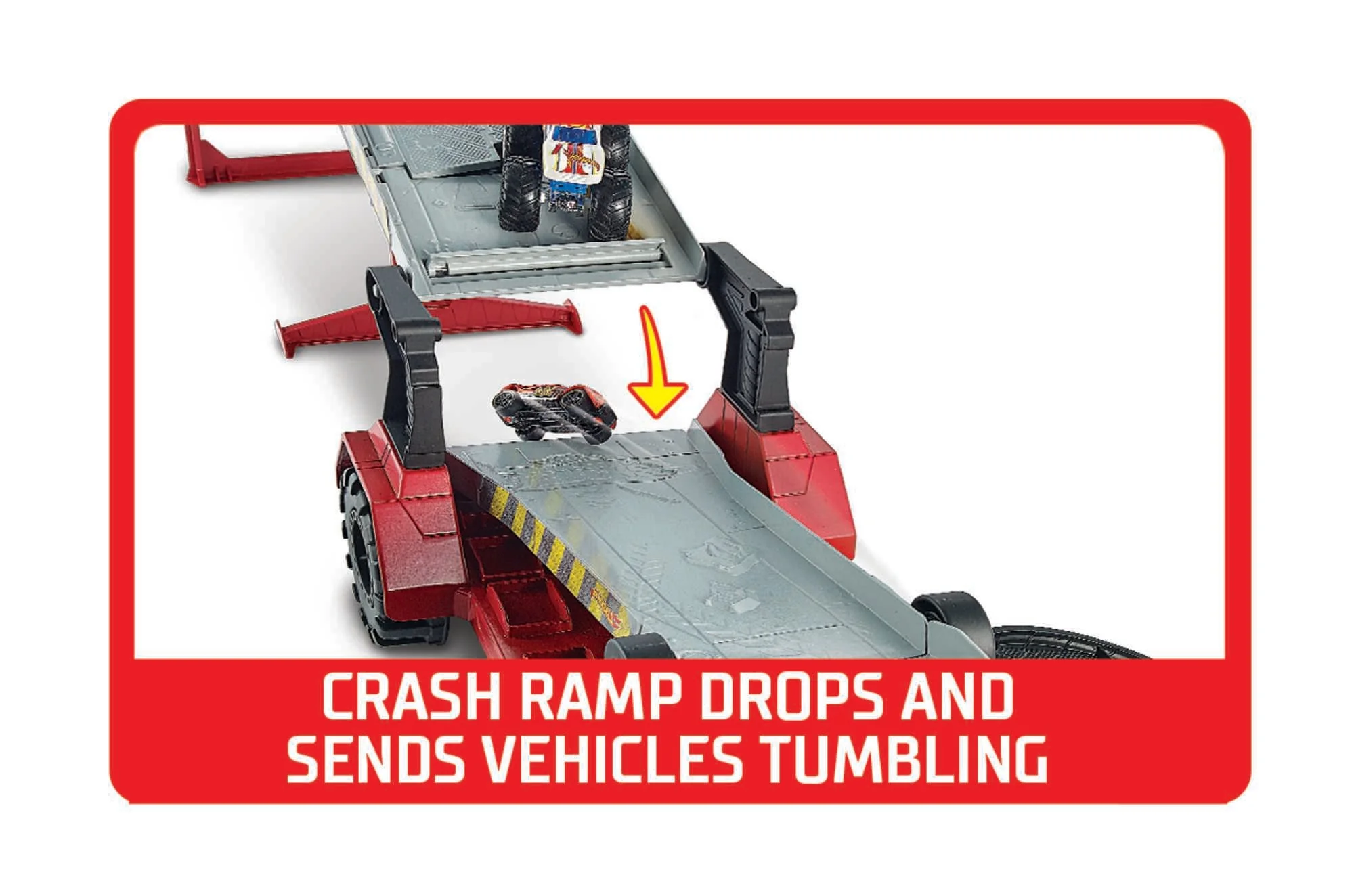 Hot Wheels Monster Trucks, Transporter And Track With 1:64 Scale Toy Truck - Image 4