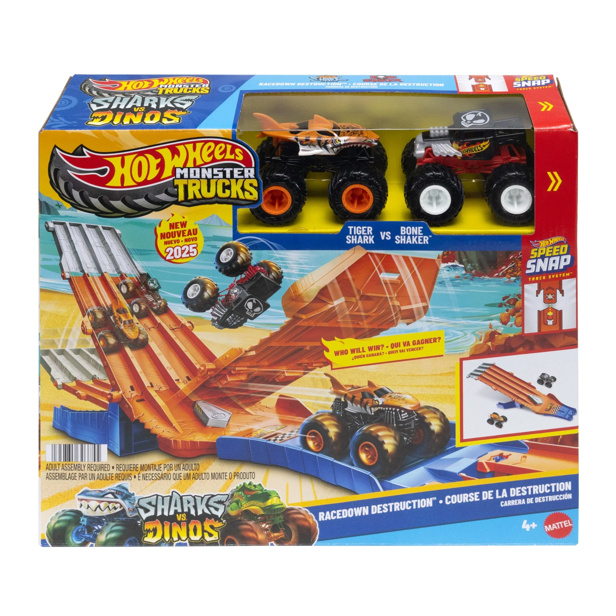 Hot Wheels Monster Trucks Pista de Brinquedo Corrida de Destruição - Image 6