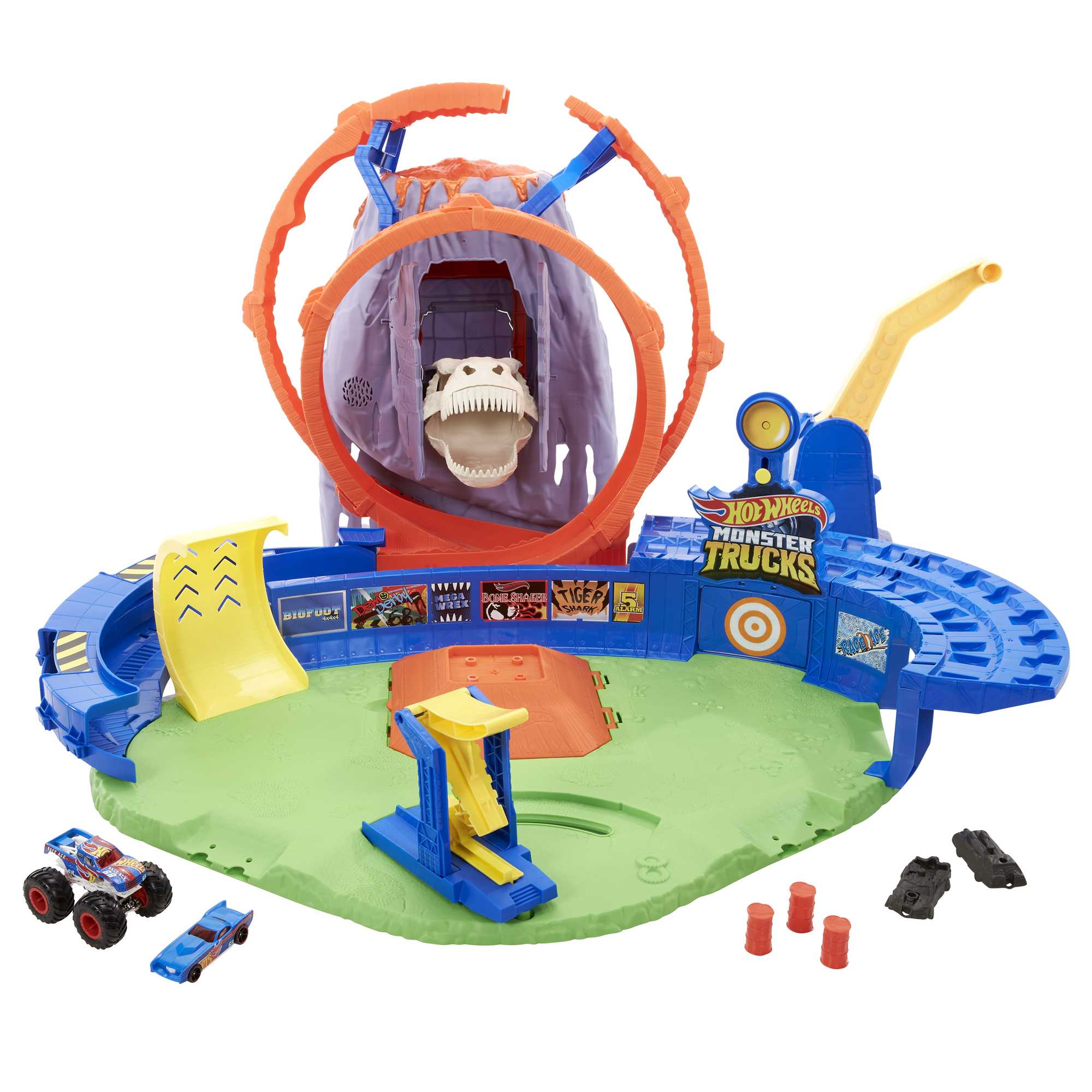 Hot Wheels Monster Trucks T-Rex Volcano Arena