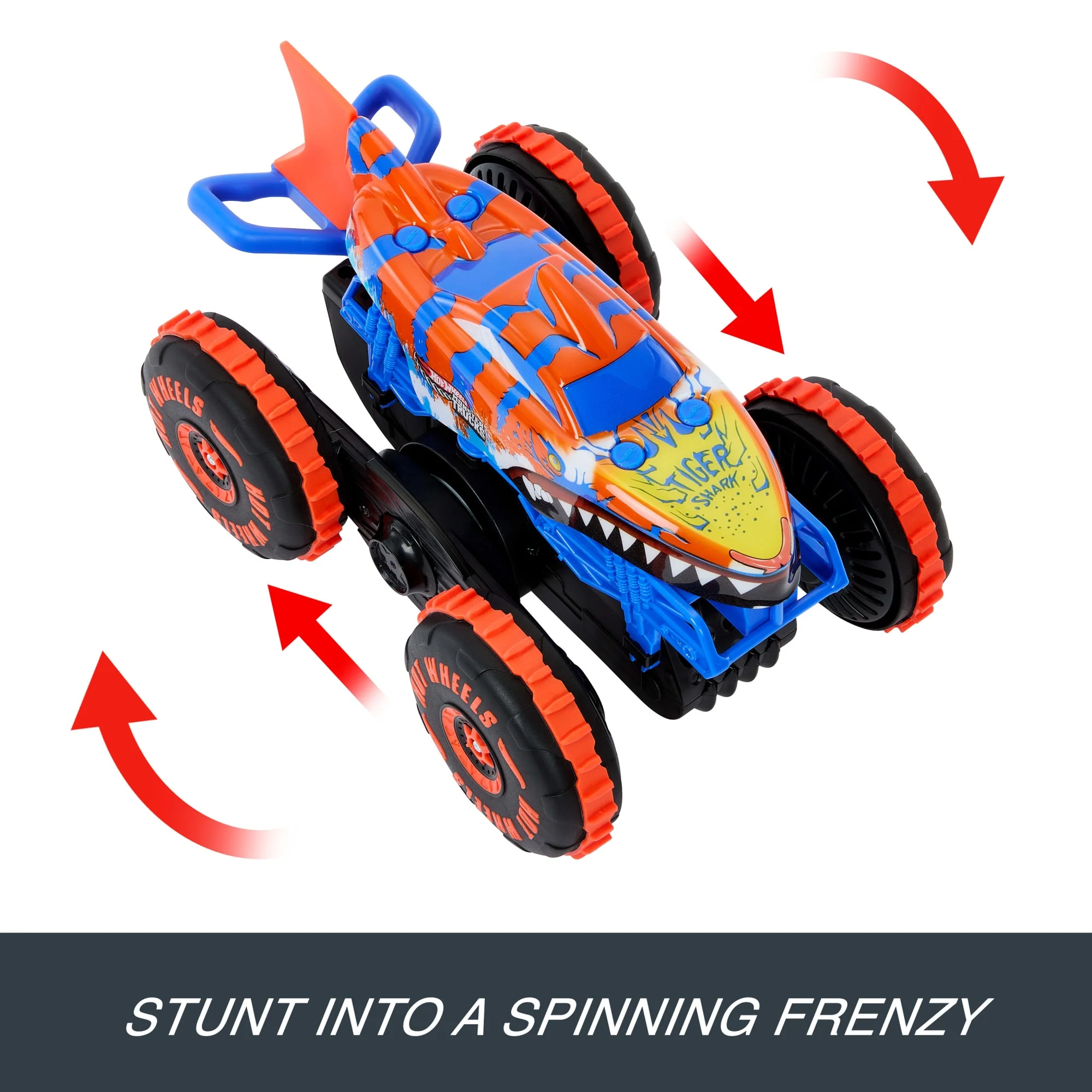 Hot Wheels Monster Trucks Tiger Shark Climber RC Vehicle, Battery-Powered Remote-Control Toy Truck - Image 4