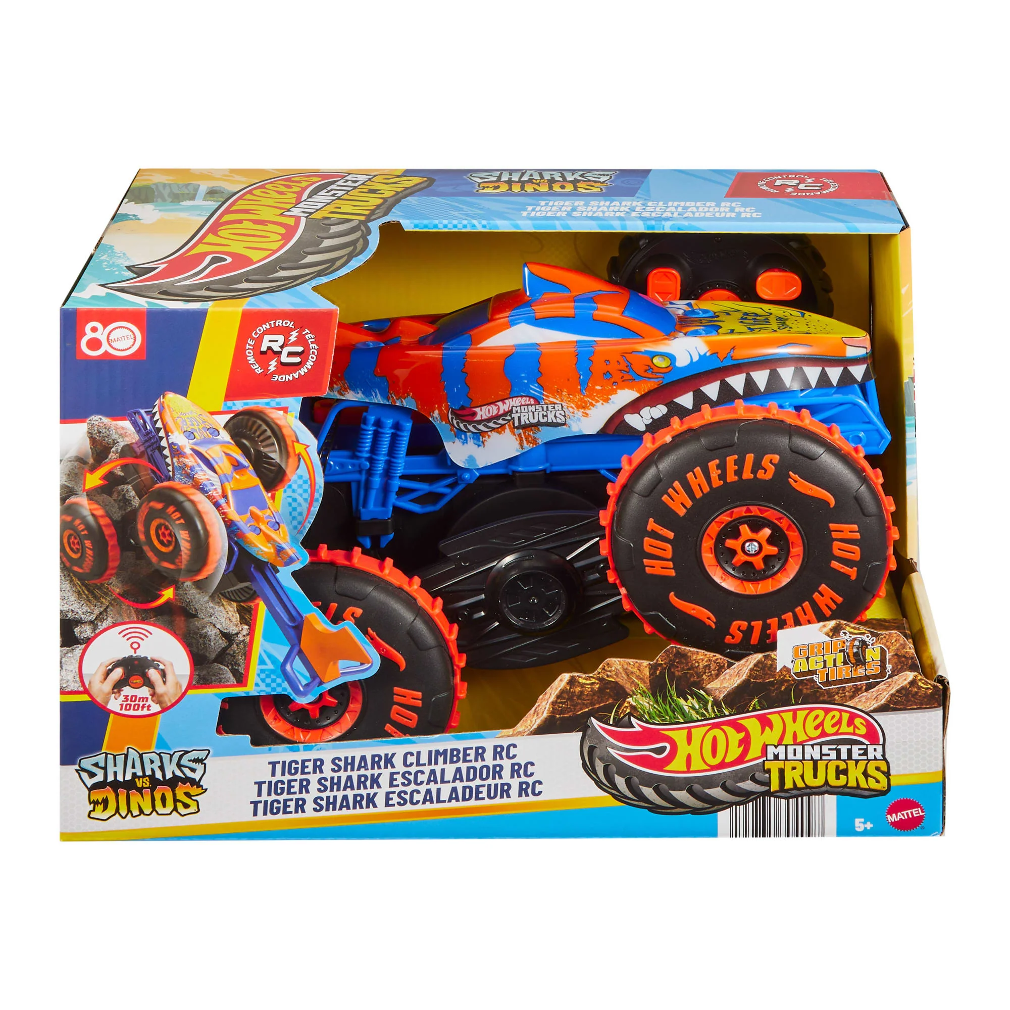 Hot Wheels Monster Trucks Vehículo a Control Remoto Tiger Shark Escalador - Image 6