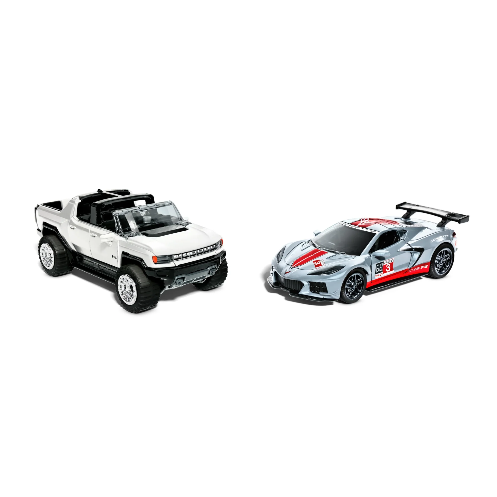 Hot Wheels Pull-Back Speeders 2 Toy Cars in 1:43 Scale, Pull Cars Backward & Release To Race - Image 5