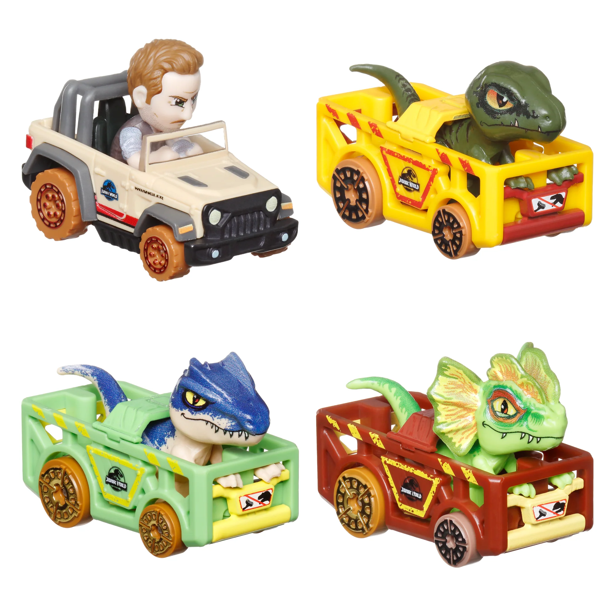 Hot Wheels RacerVerse Vehículo de Juguete Cuatro Autos de Carrera Jurassic World - Image 2