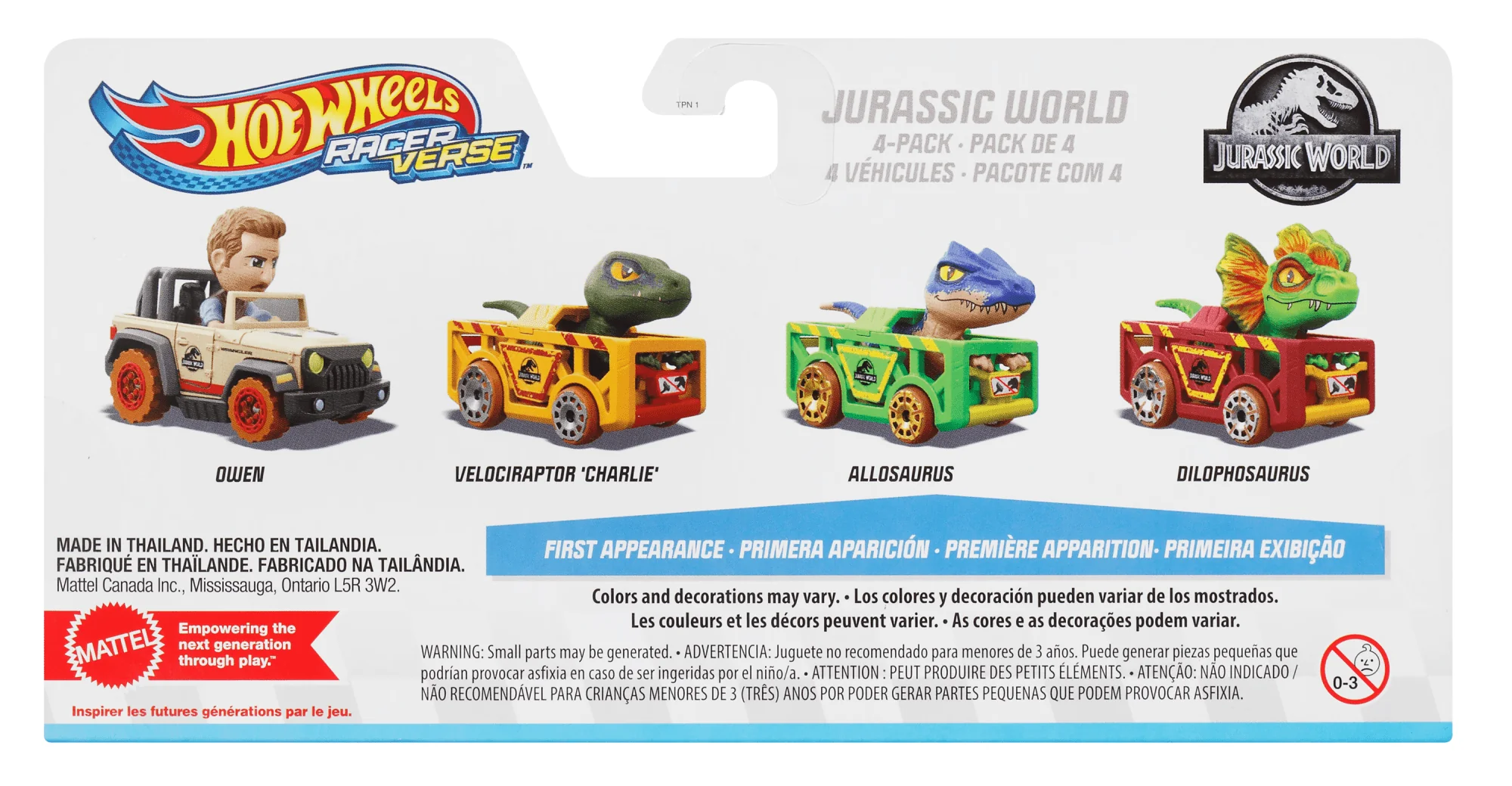 Hot Wheels RacerVerse Vehículo de Juguete Cuatro Autos de Carrera Jurassic World - Image 6