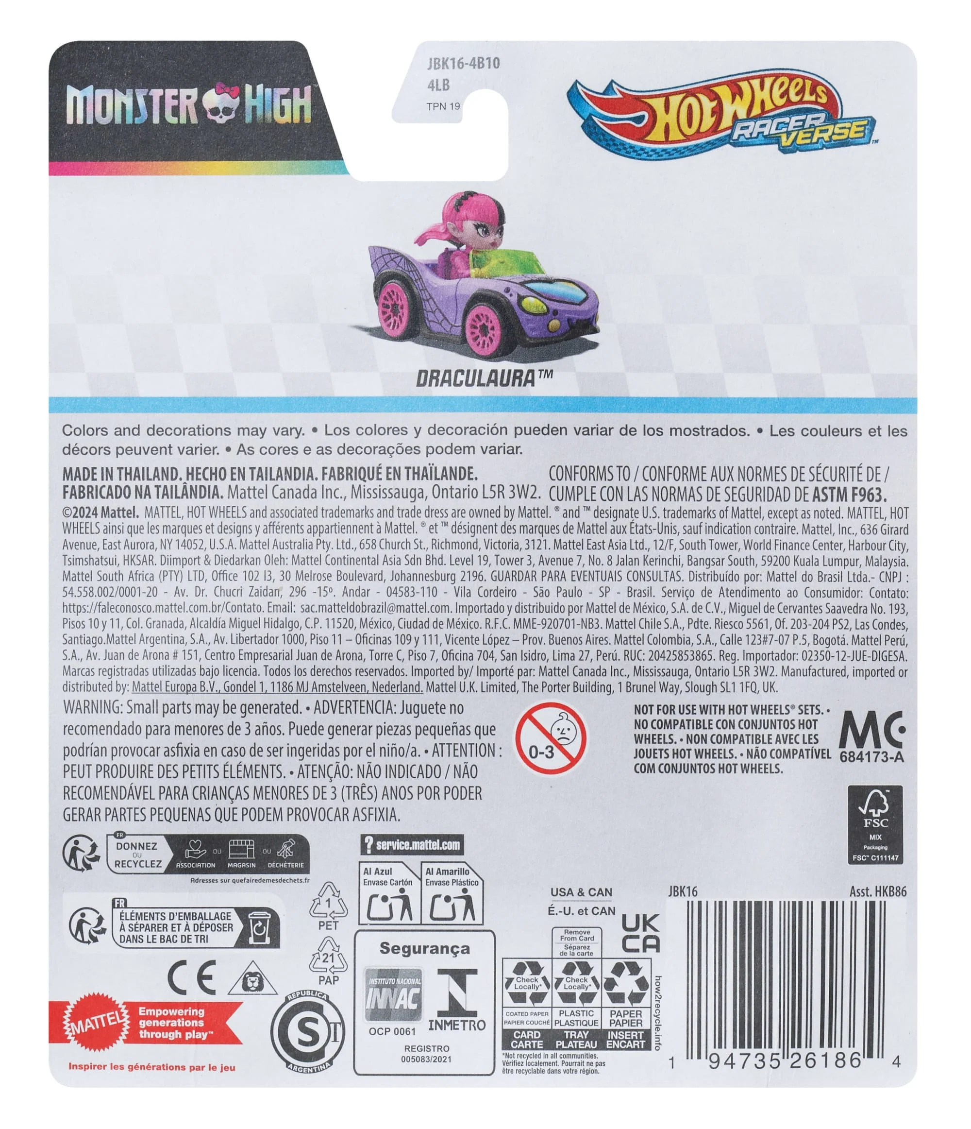 Hot Wheels RacerVerse Veículo de Brinquedo Draculaura - Image 2