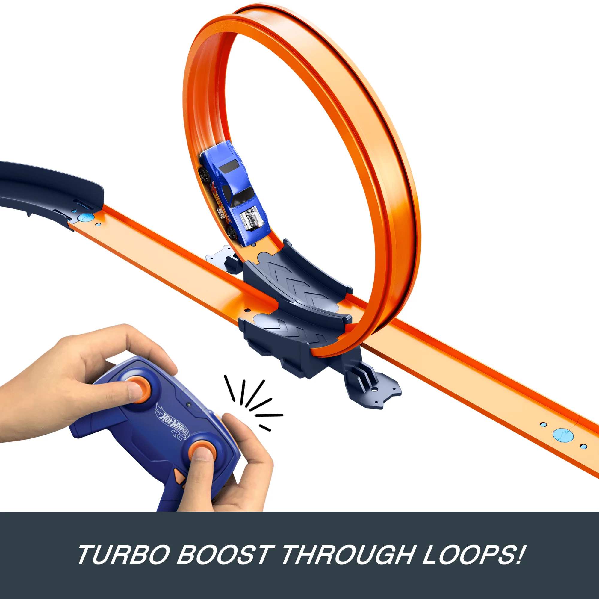 Hot Wheels RC Speed Challenge Track Set & Battery-Powered Remote-Control 1:64 Scale Toy Car, 30+ Pieces Of Track - Image 5