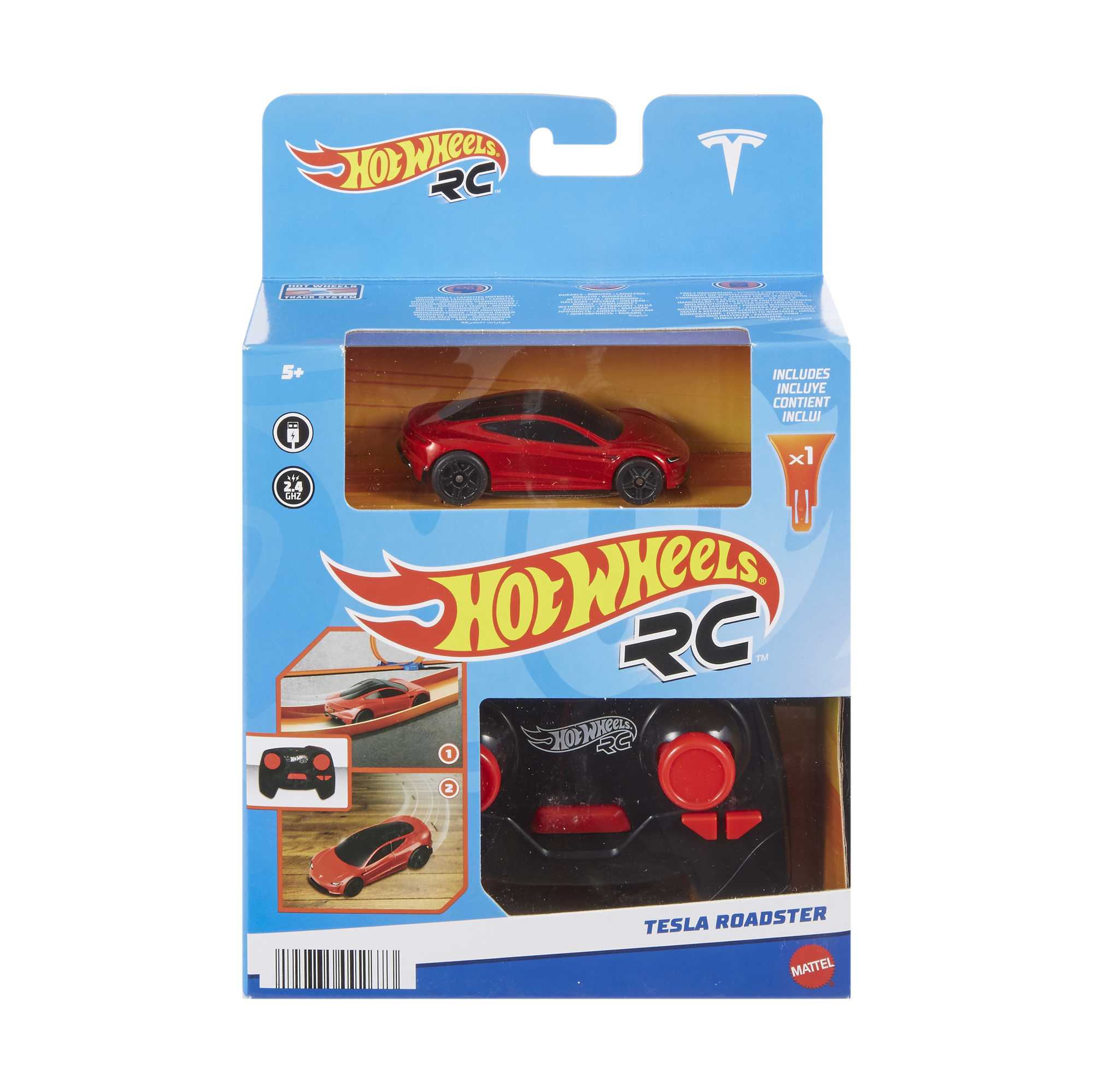 Hot Wheels Rc Tesla Roadster, Échelle 1:64, Véhicule Téléguidé - Image 4