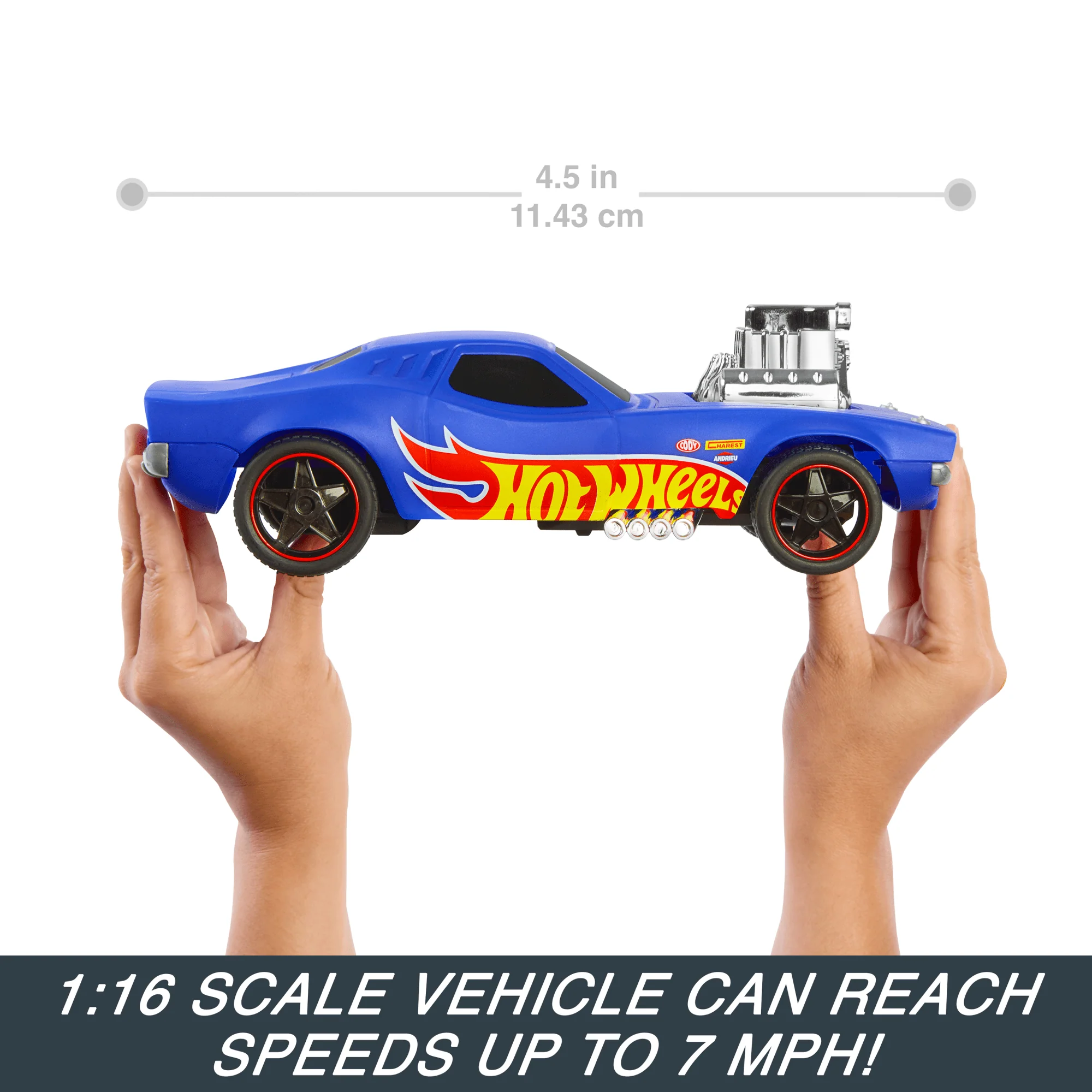 Hot Wheels 1:16 Scale RC Rodger Dodger USb-Rechargeable Toy Car, Battery-Operated Remote Control - Image 3