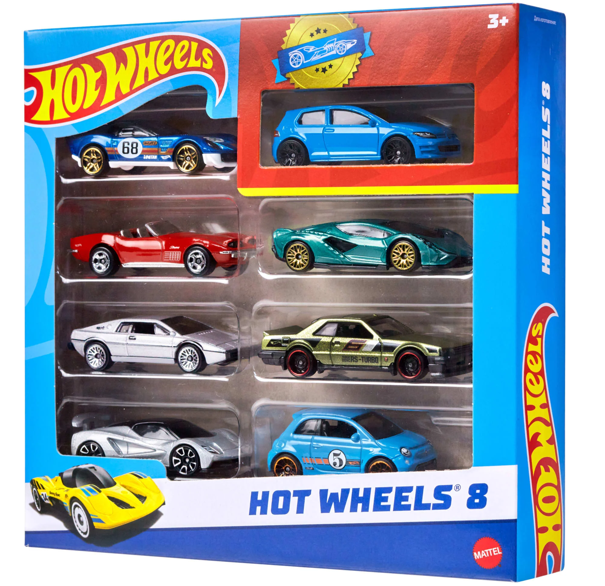Hot Wheels Set Of 8 Basic Toy Cars & Trucks in 1:64 Scale including 1 Exclusive Car, Styles May Vary - Image 3
