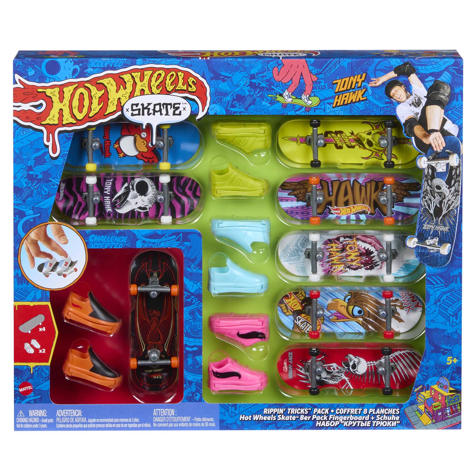 Hot Wheels-Skate-Fingerskate Tony Hawk-Pack Fingerboards et Chaussures - Image 4