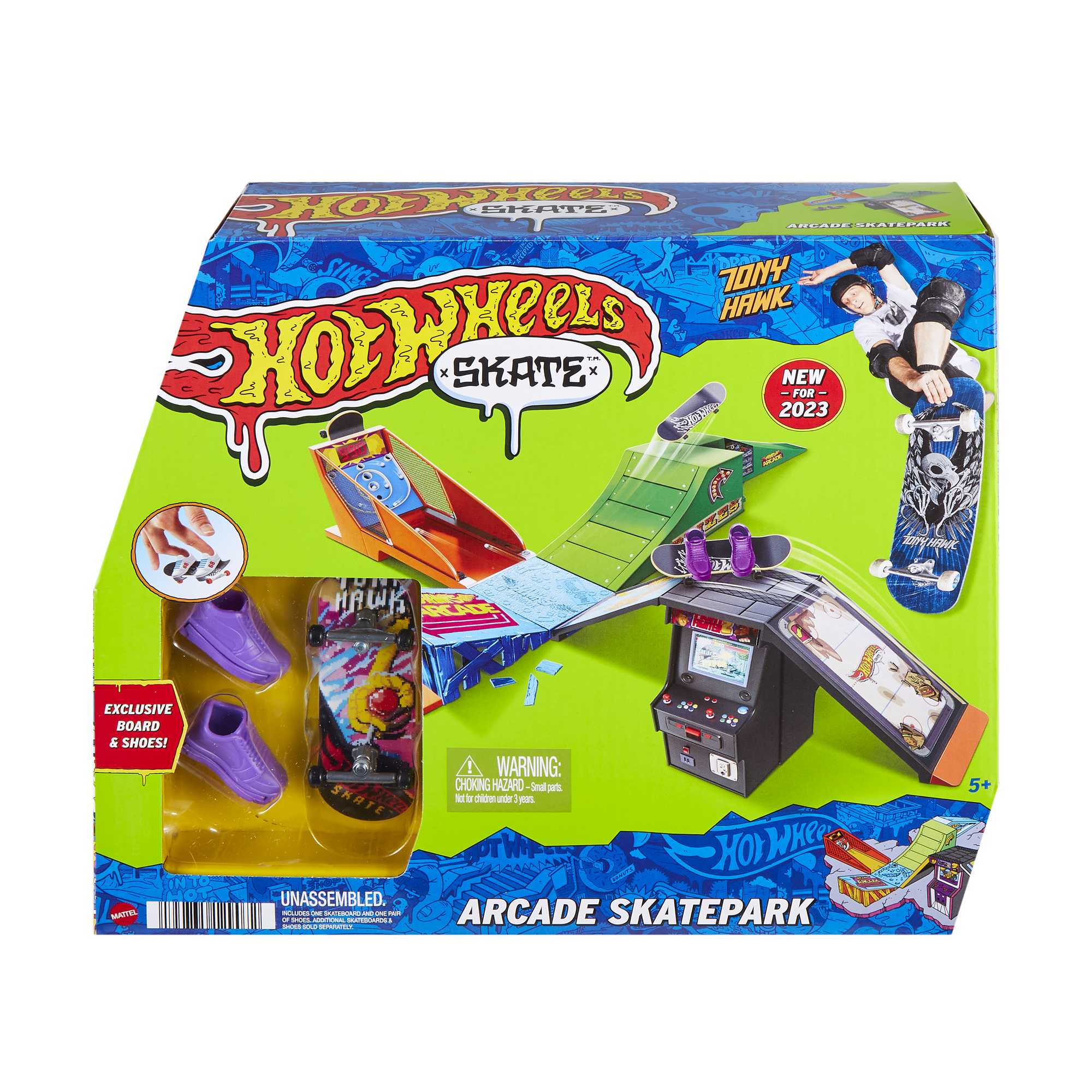 Hot Wheels Skate Planchodrome Arcade, Planche Tony Hawk et Chauss. - Image 6