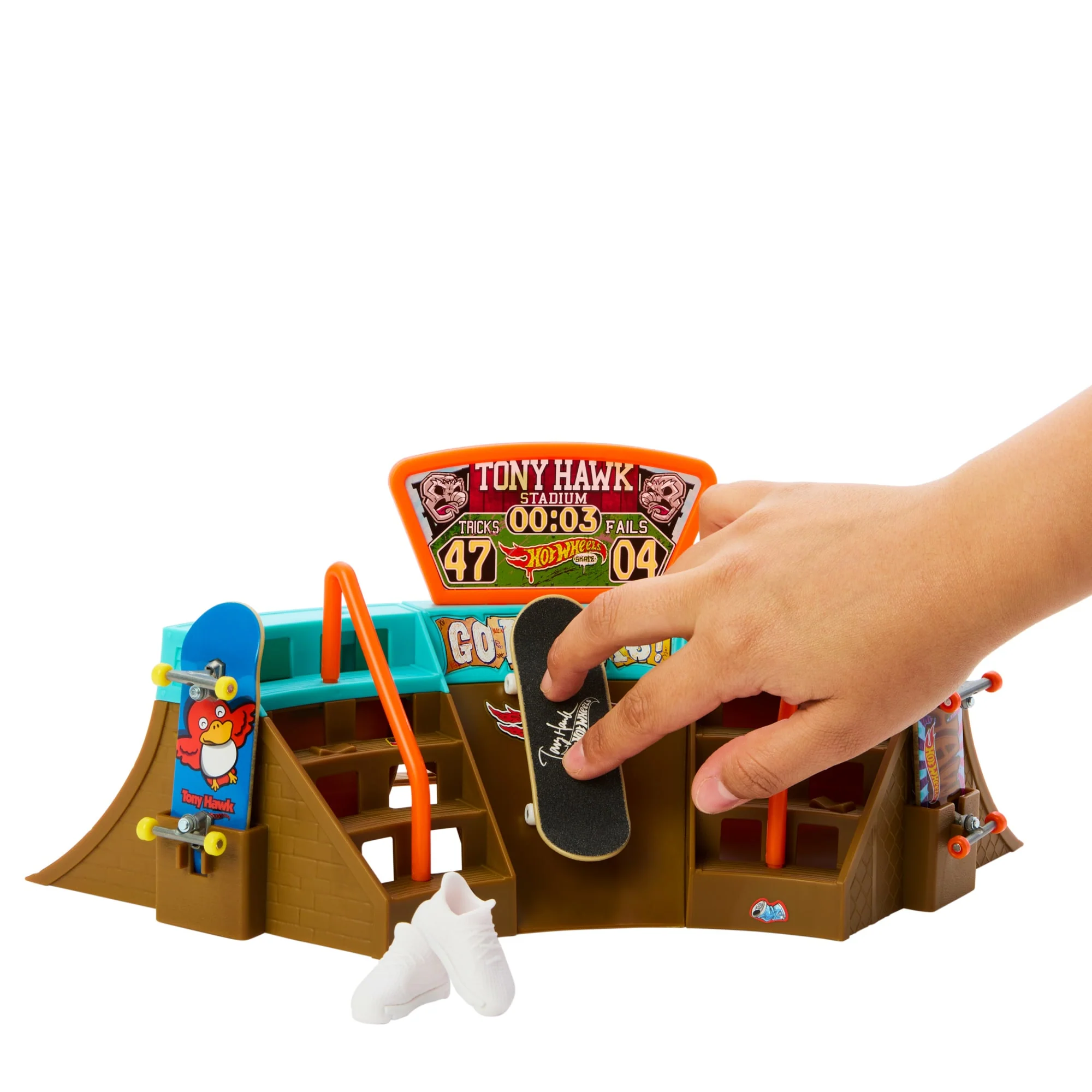 Hot Wheels Skate Planchodrome Stade, Planche Exclusive et Chaussures